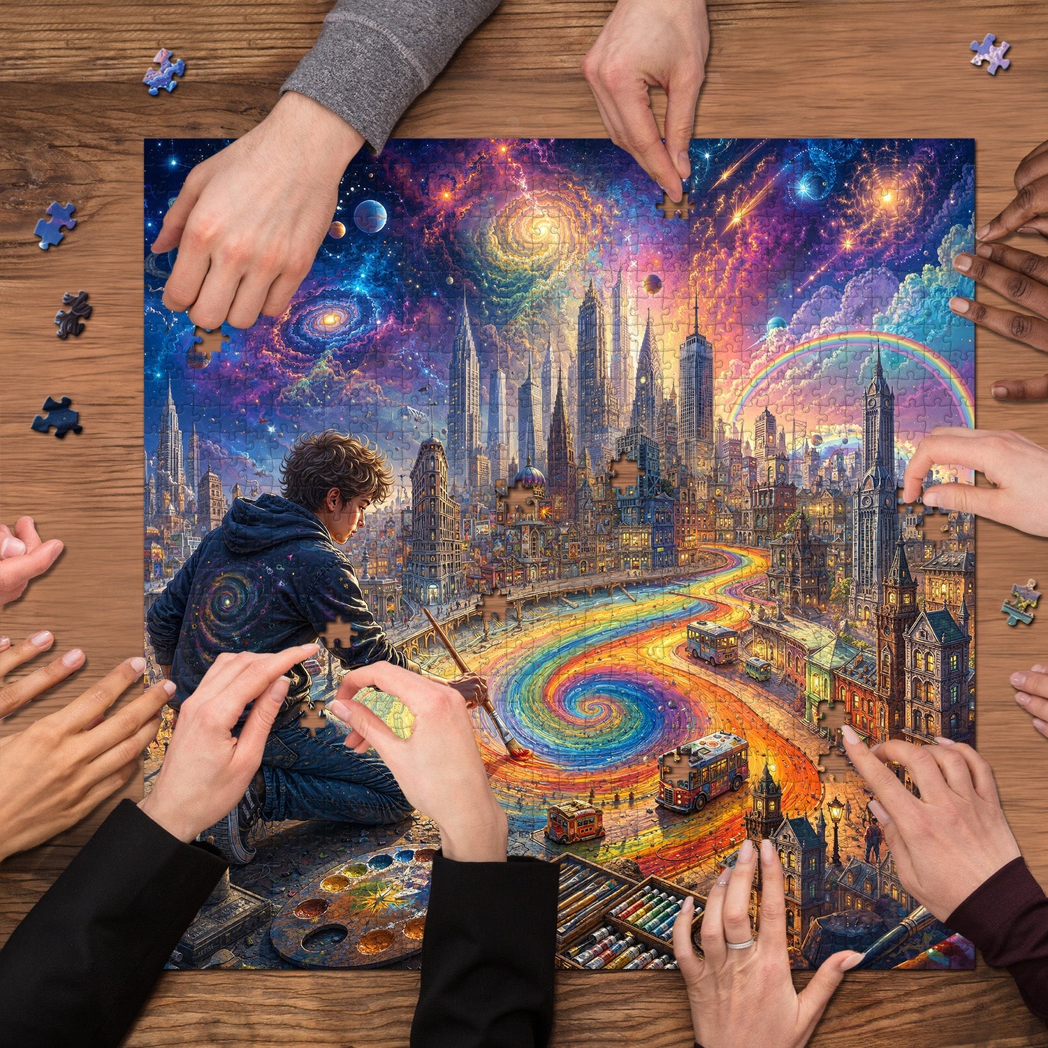 Dream‑Brush City Jigsaw Puzzle 1000 Piece