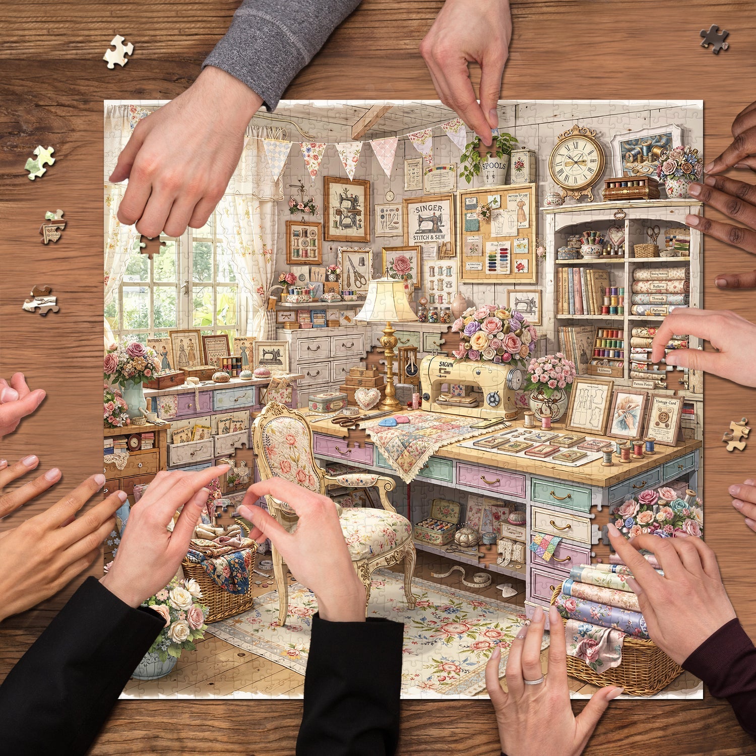 Sewing Cottage Jigsaw Puzzle 1000 Piece