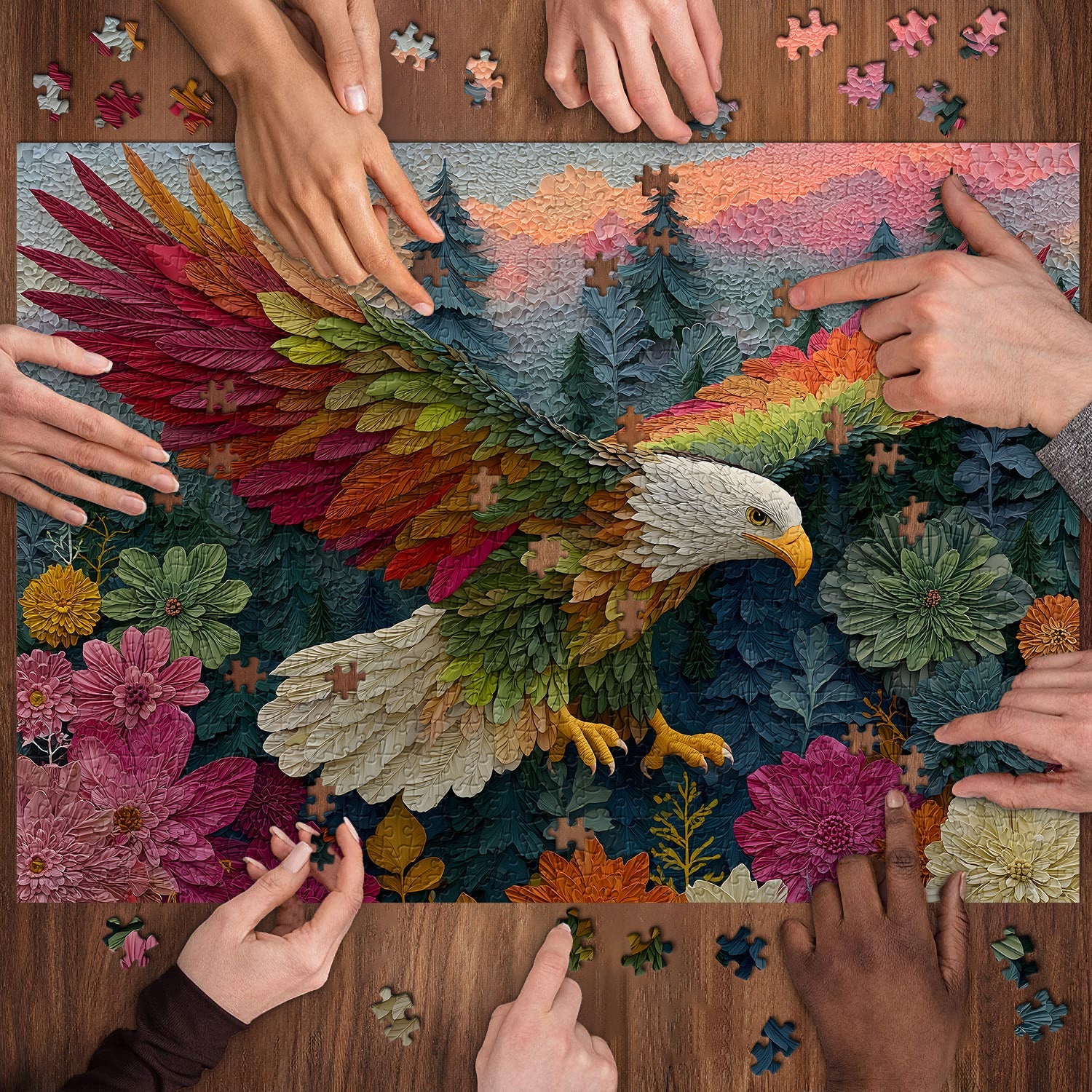 Puzzle en bois Eagle Leaf 1000 pièces