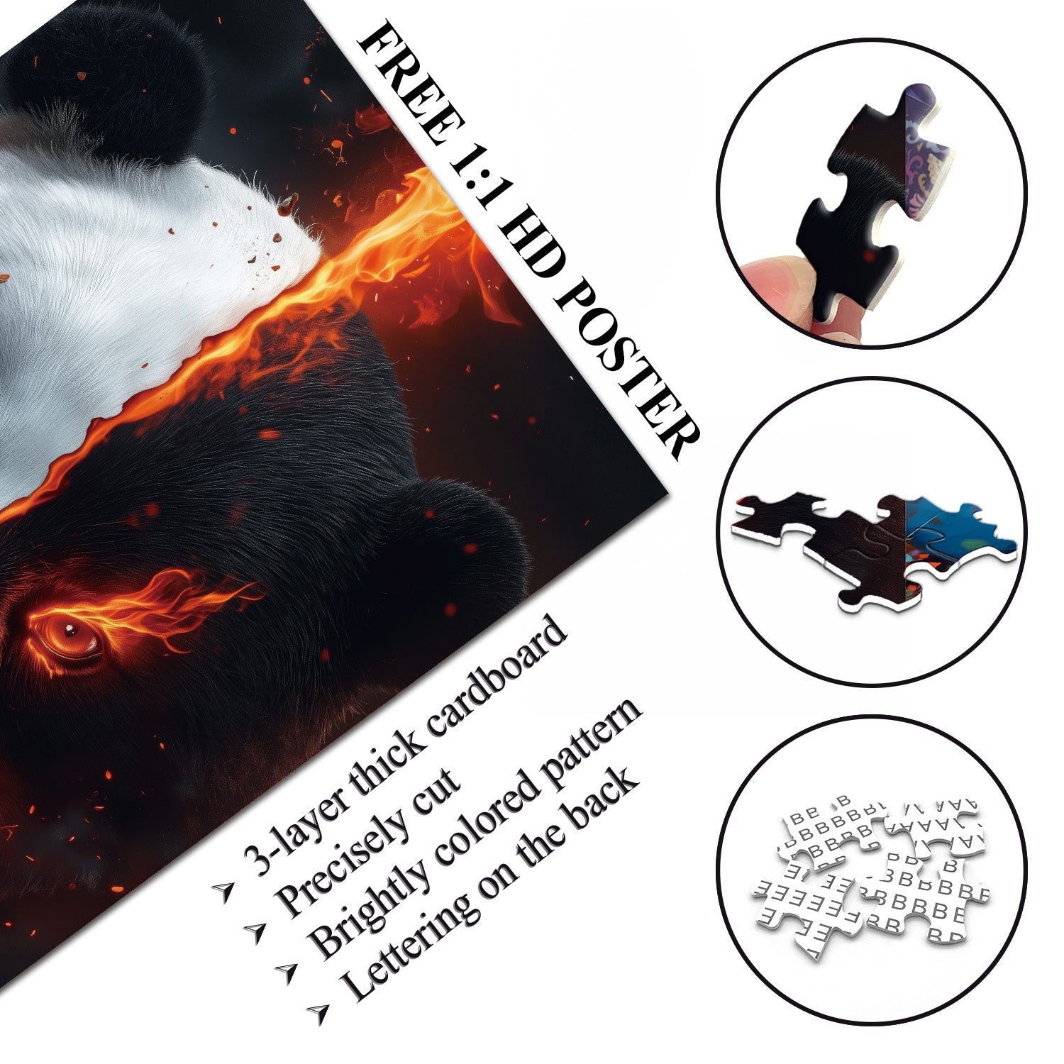 Fire Realm Panda Jigsaw Puzzles 1000 Pieces