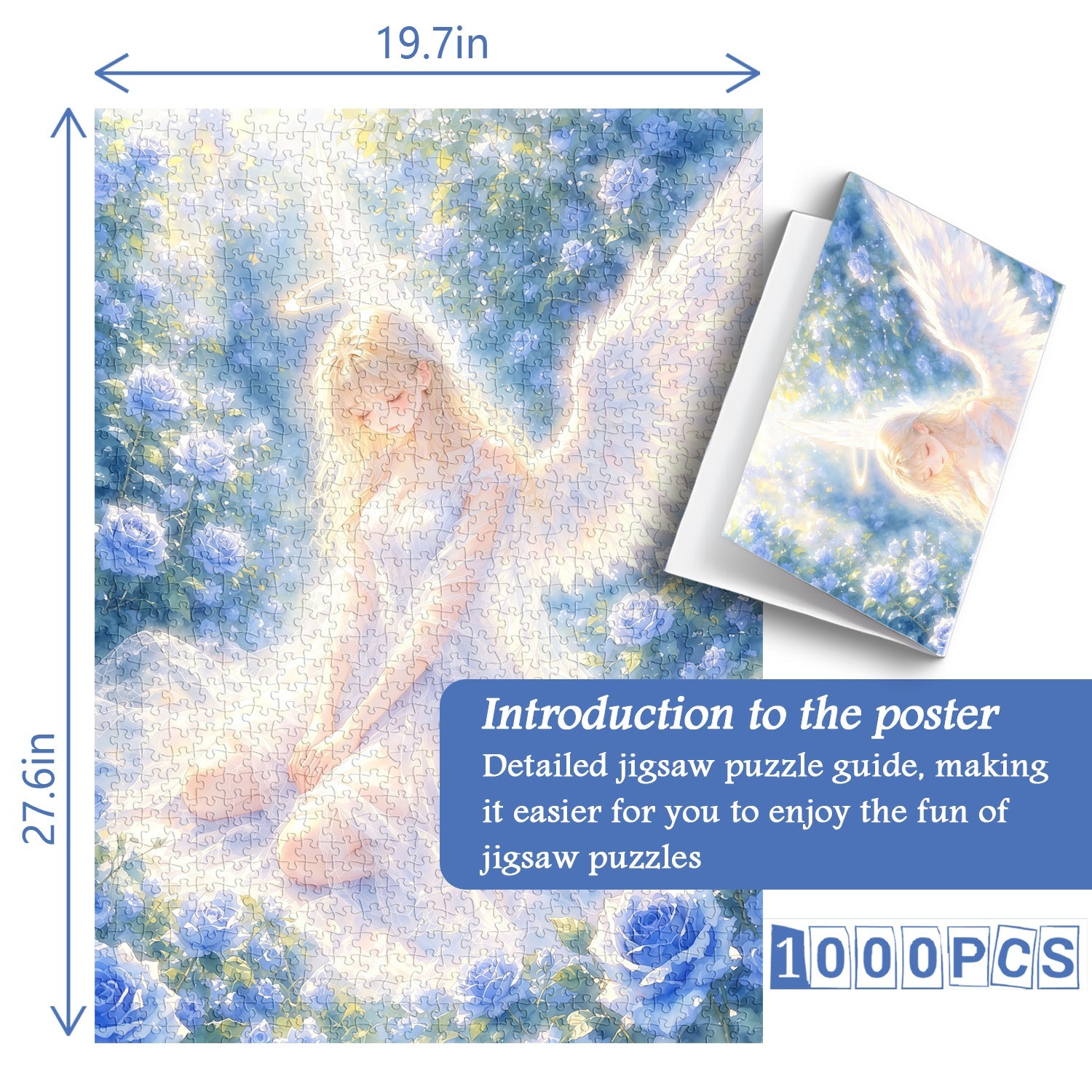 Azure Rose Angel Jigsaw Puzzle 1000 Piece