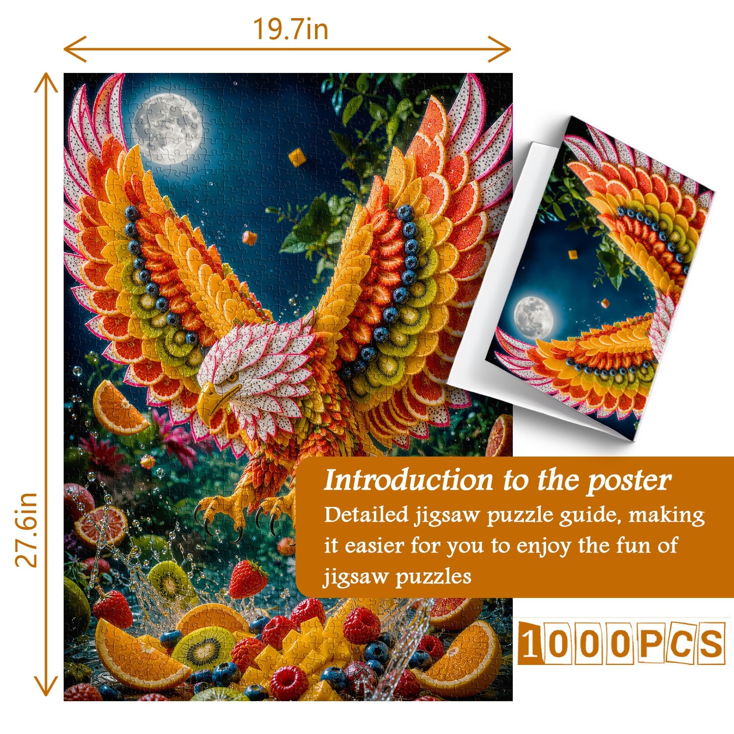 Fresh Fruit Sculpture Eagle Jigsaw Puzzle 1000 Pieces