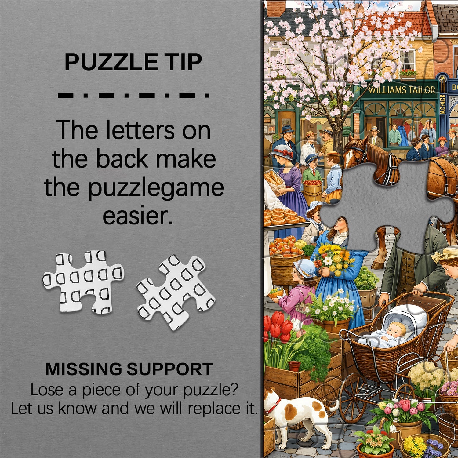 Retro Town Bazaar Jigsaw Puzzle 1000 Pieces