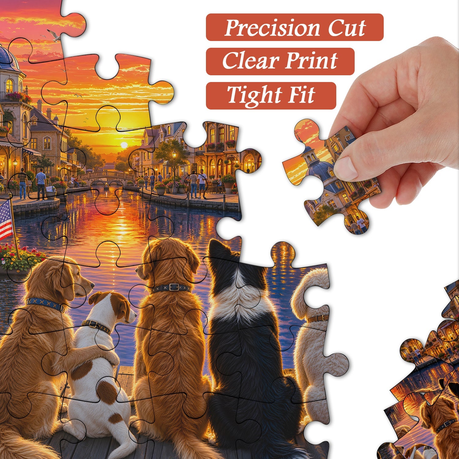 Sunset Dog Pier Jigsaw Puzzle 1000 Piece