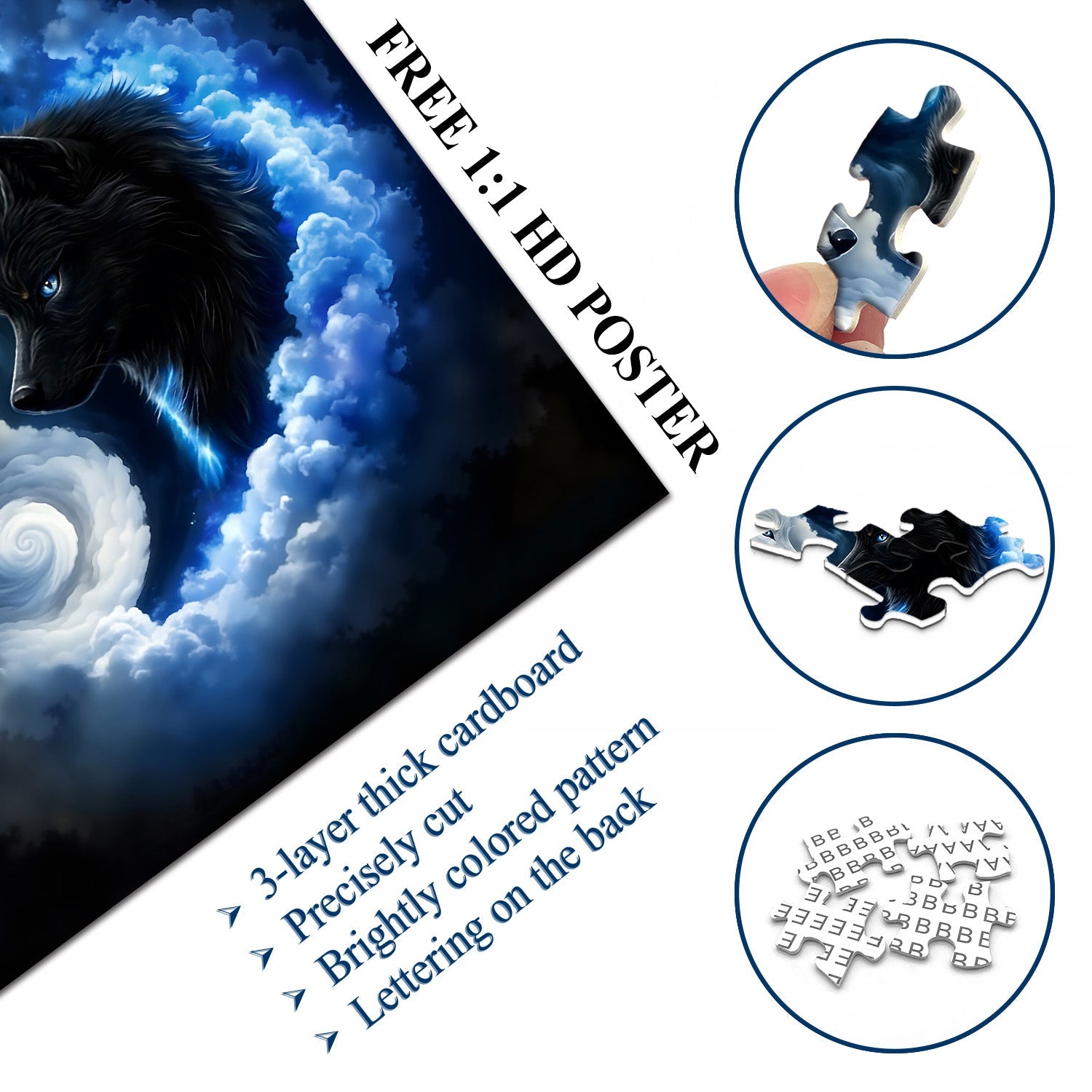 Yin Yang Wolves Jigsaw Puzzle 1000 Pieces