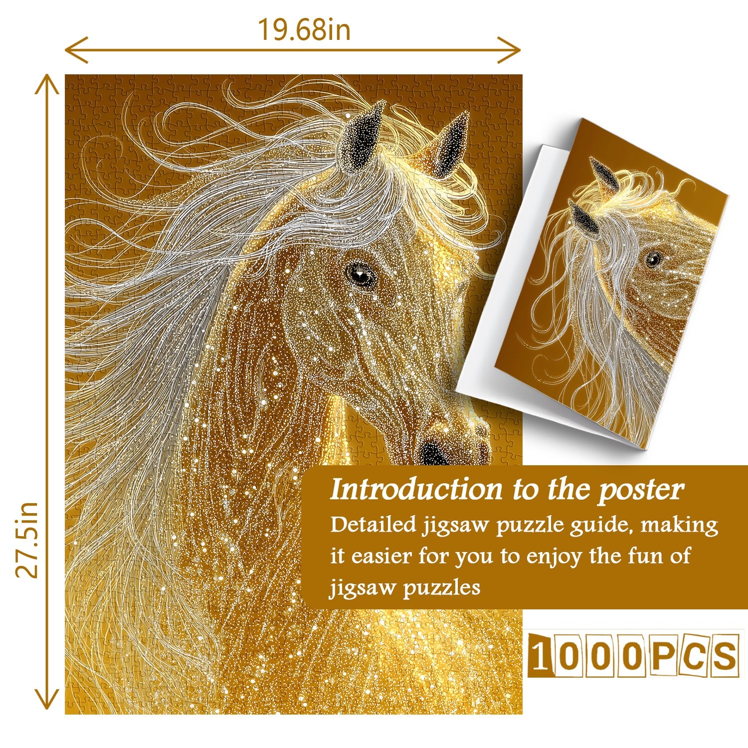 Golden Horse Jigsaw Puzzle 1000 Pieces