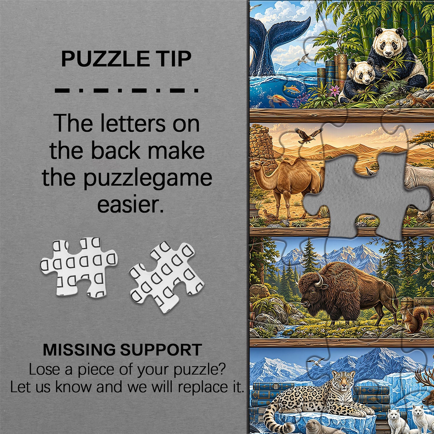Wildlife Bookshelf Jigsaw Puzzle 1000 Pieces
