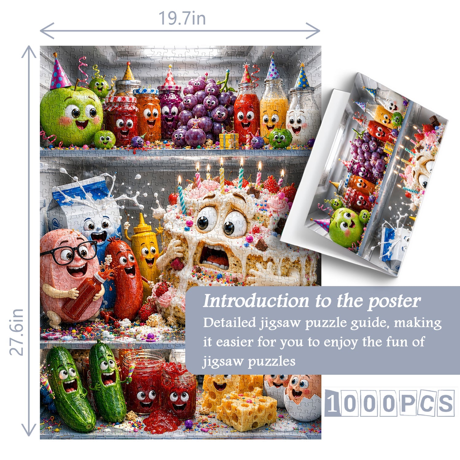 Refrigerator Food Party Jigsaw Puzzle 1000 Pieces