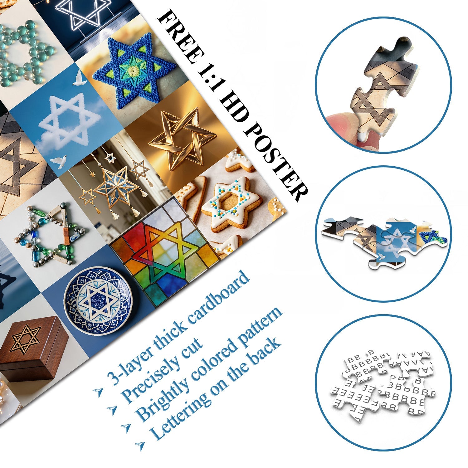 Stars of David Collection Jigsaw Puzzle 1000 Pieces