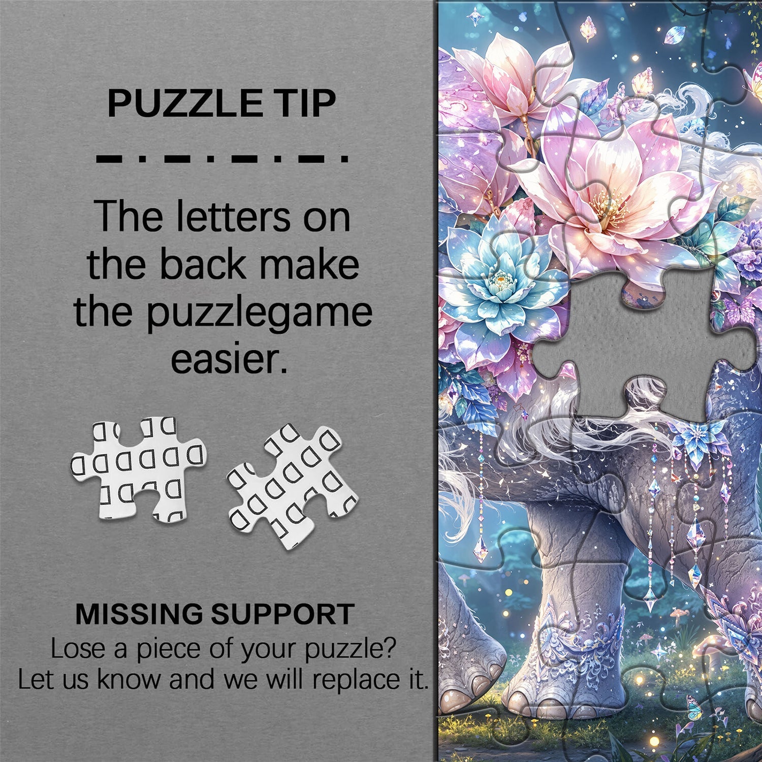 Mystic Floral Elephant Jigsaw Puzzle 1000 Piece
