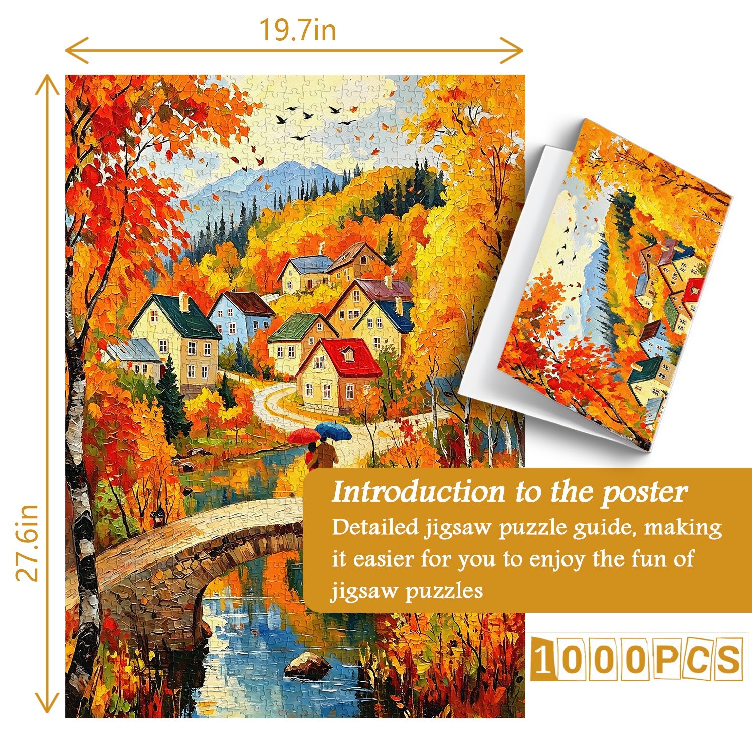 Fall Village Jigsaw Puzzle 1000 Pieces