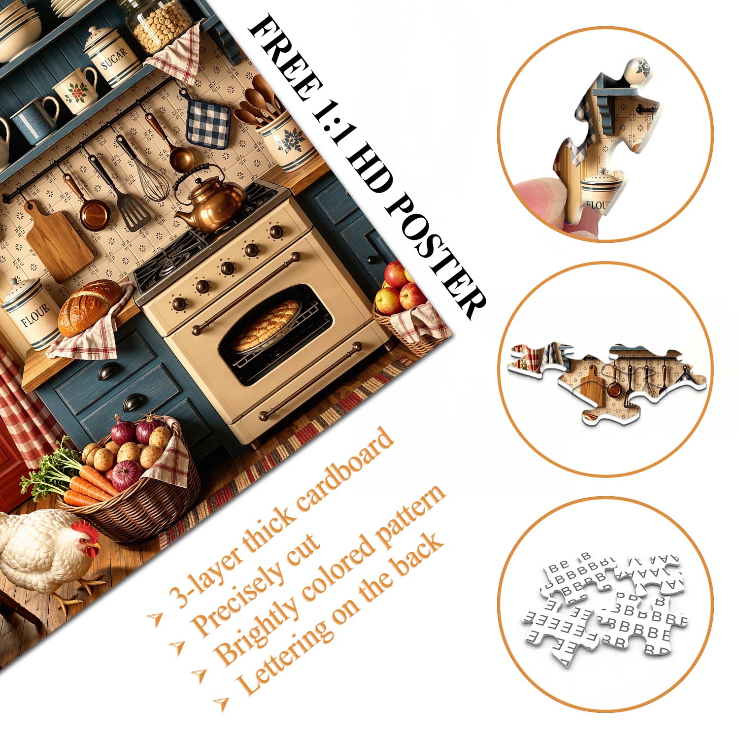 Country Cottage Kitchen Jigsaw Puzzle 1000 Piece