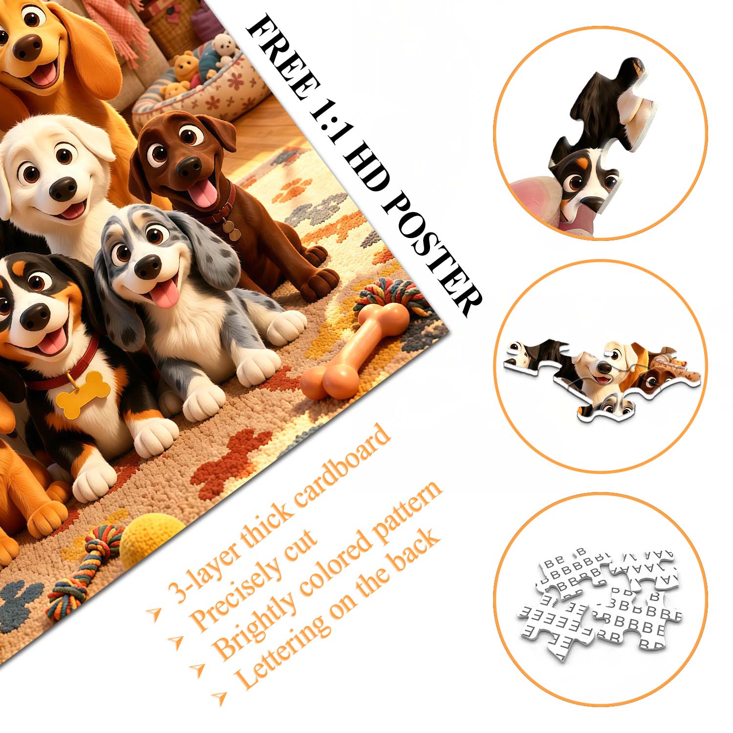 Puppy Family Portrait Jigsaw Puzzle 1000 Piece