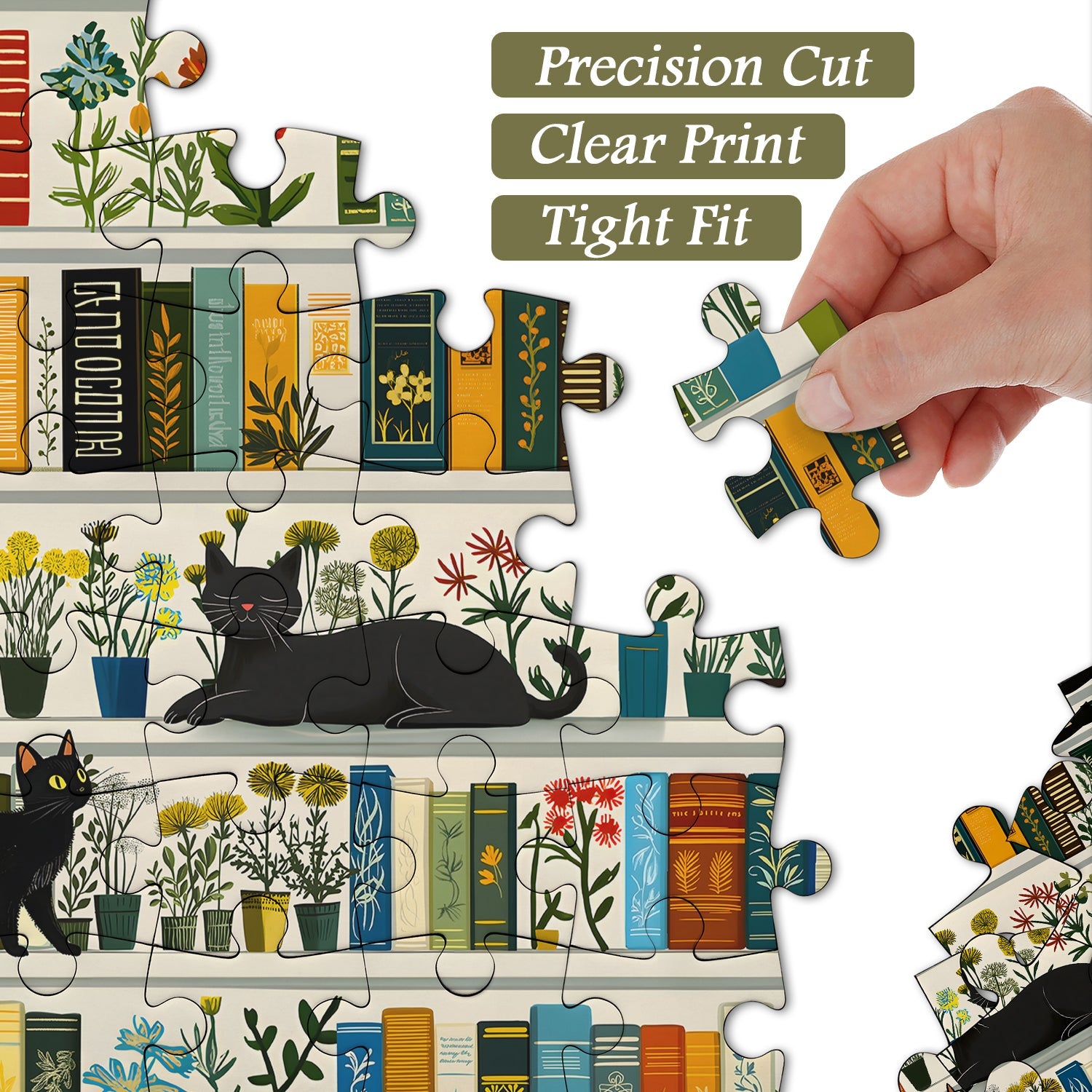 Bookshelf Cats Jigsaw Puzzle 1000 Pieces