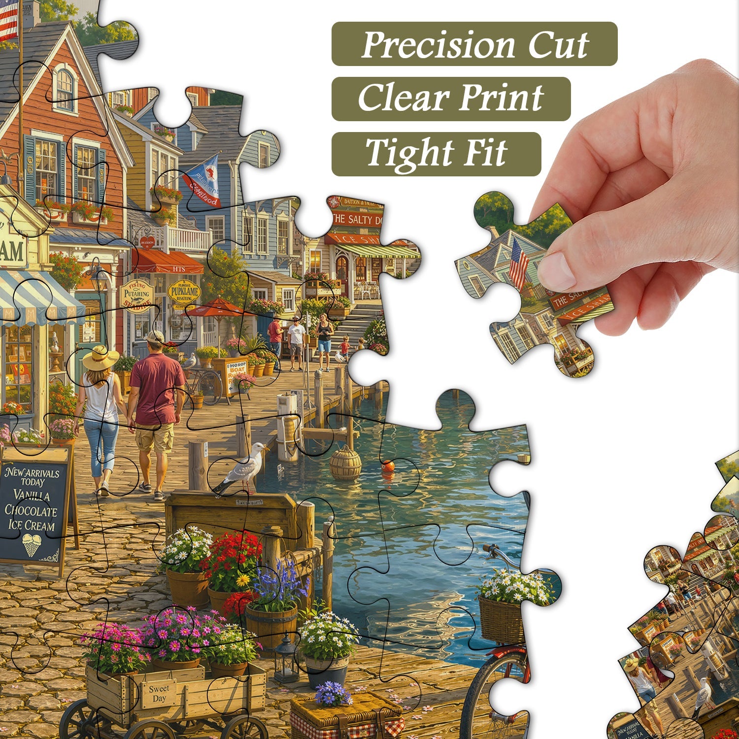 Village Harbor Jigsaw Puzzle 1000 Piece