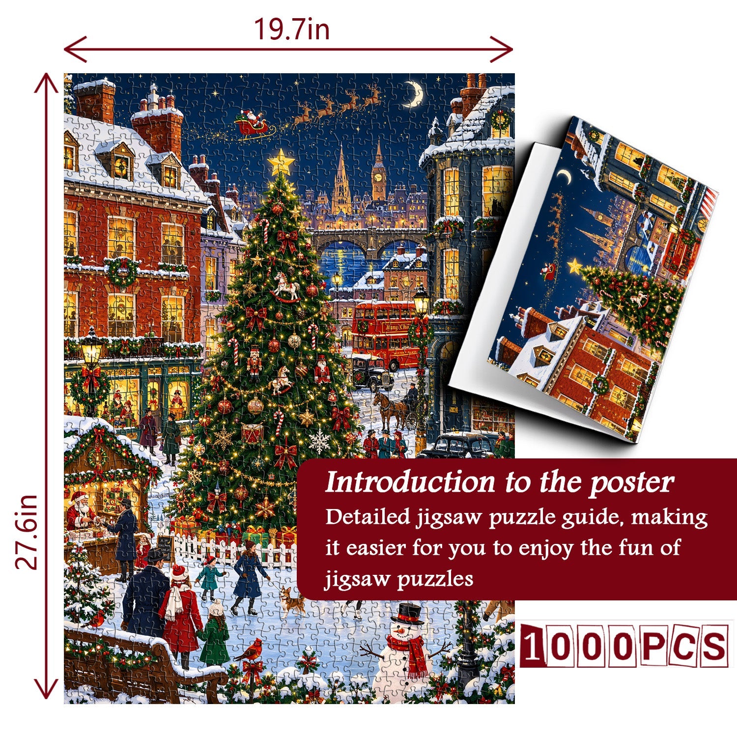 Christmas Snow Town Jigsaw Puzzle 1000 Piece
