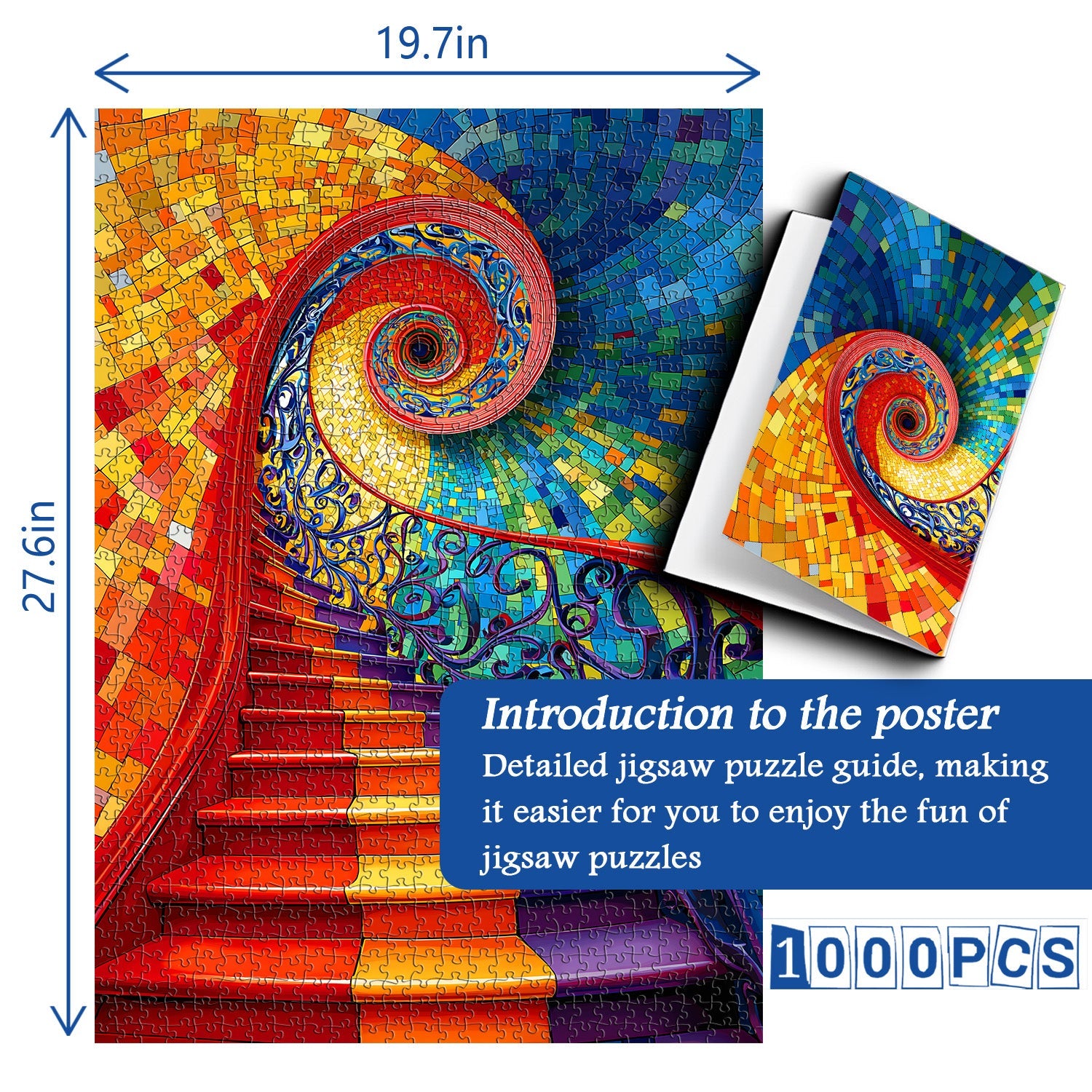 Rainbow Spiral Stairs Jigsaw Puzzle 1000 Piece