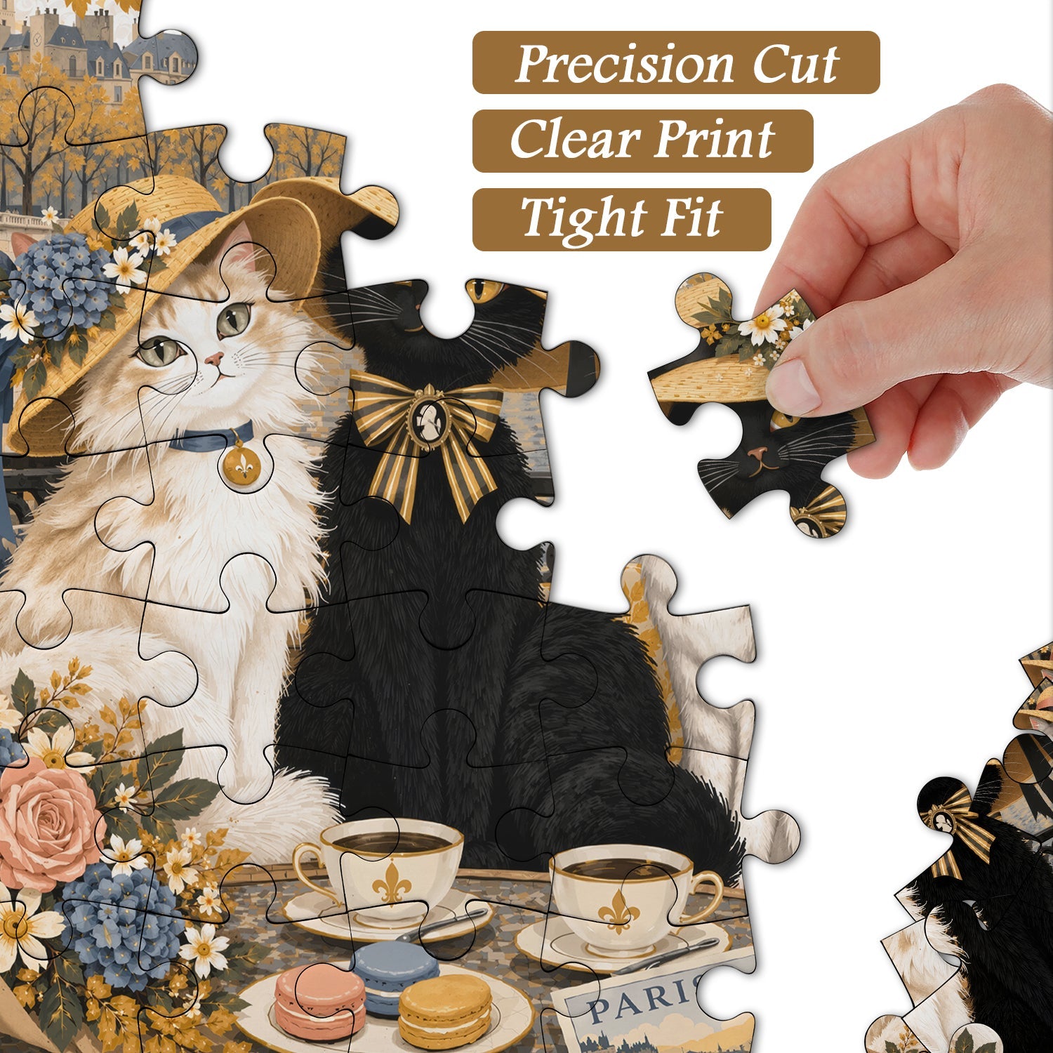 Paris Cats Tea Time Jigsaw Puzzle 1000 Pieces