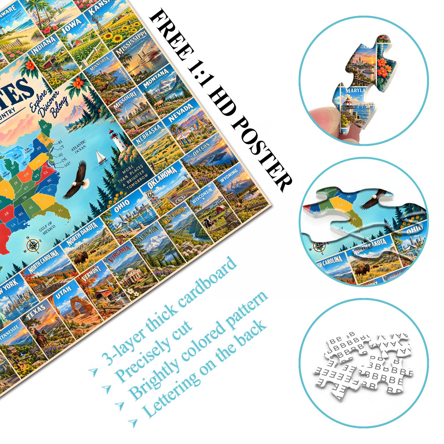 American Travel Collection Jigsaw Puzzle 1000 Piece