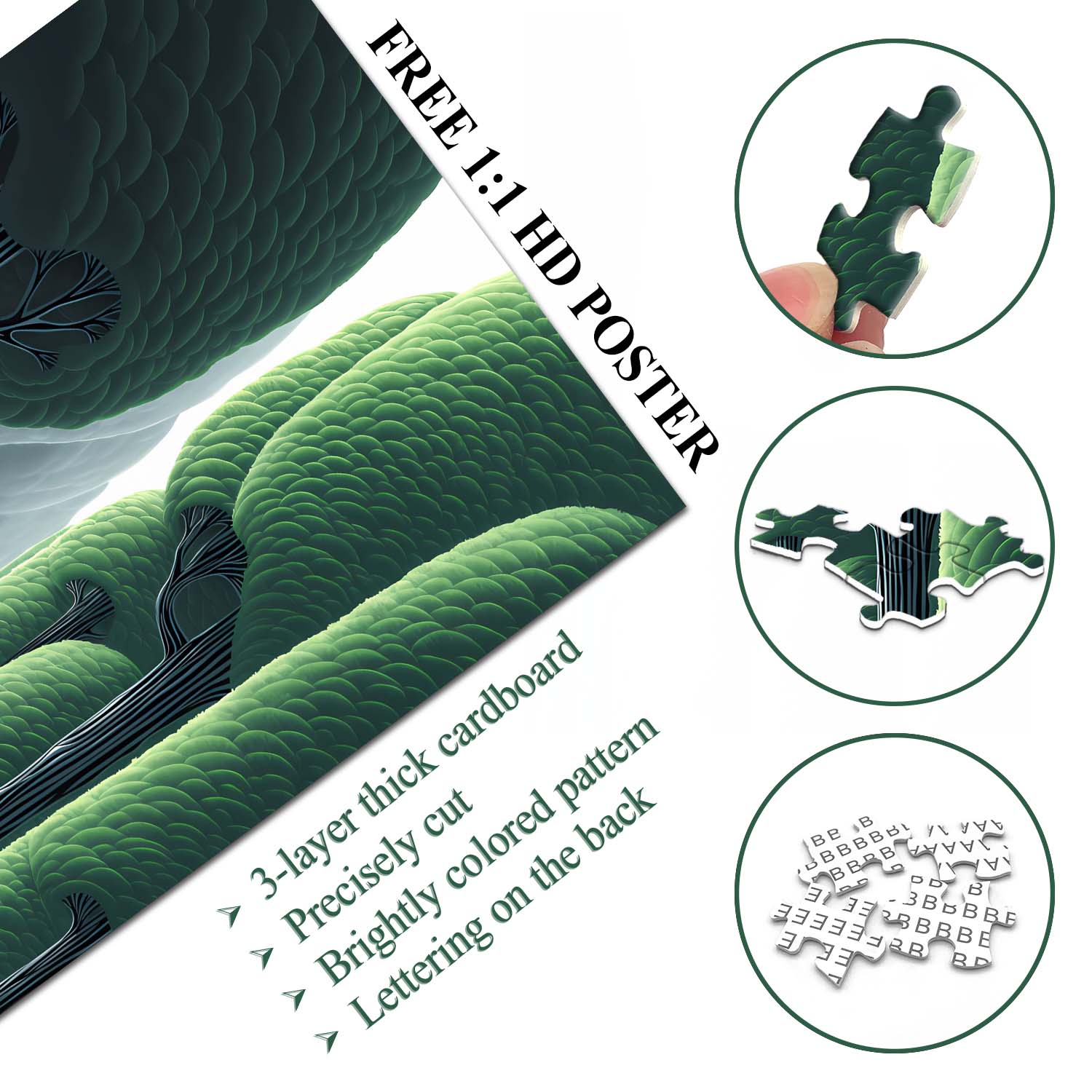 Minimalist Verdant Jigsaw Puzzle 1000 Pieces