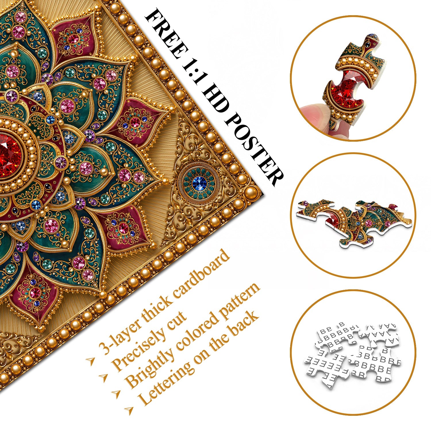 Gem Mandala Jigsaw Puzzle 1000 Pieces