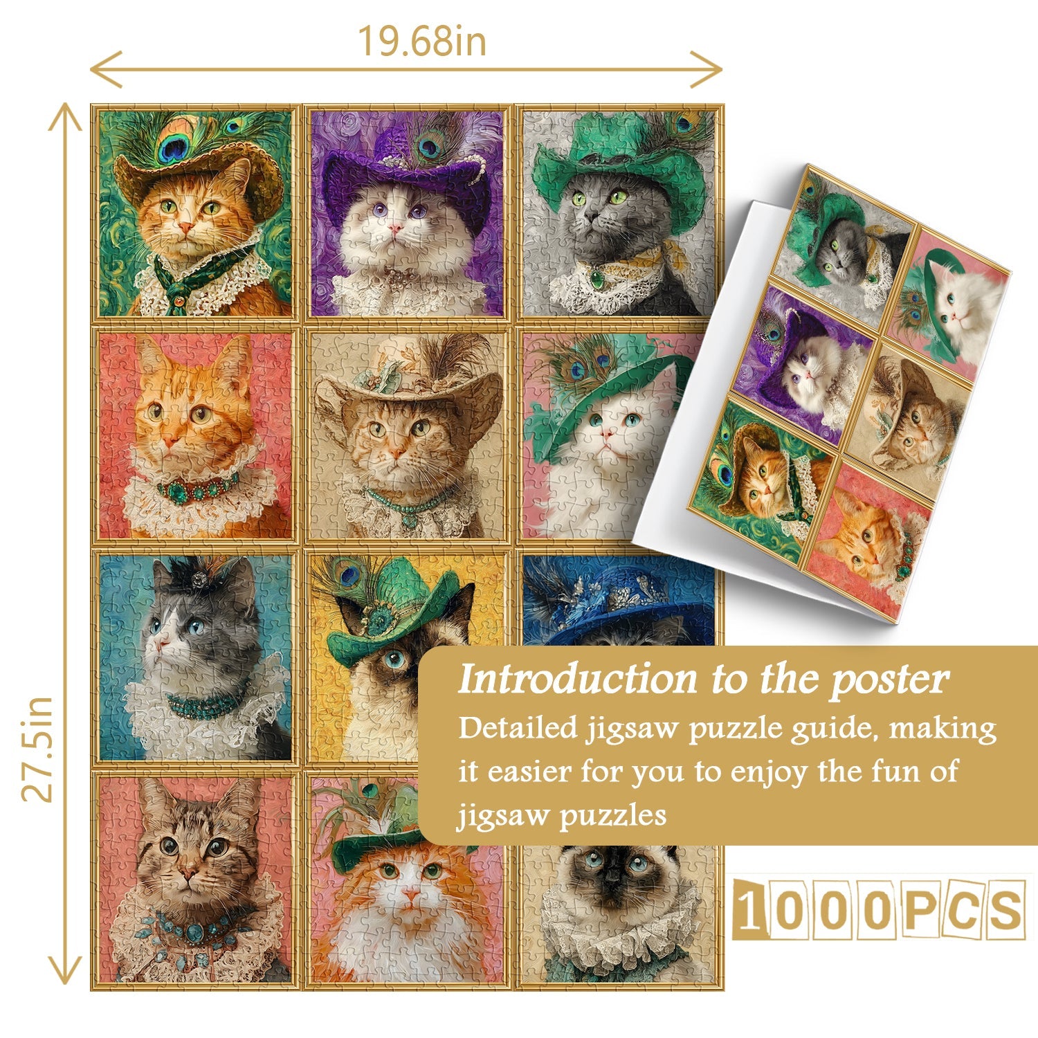 Vintage Cat Collection Jigsaw Puzzle 1000 Pieces
