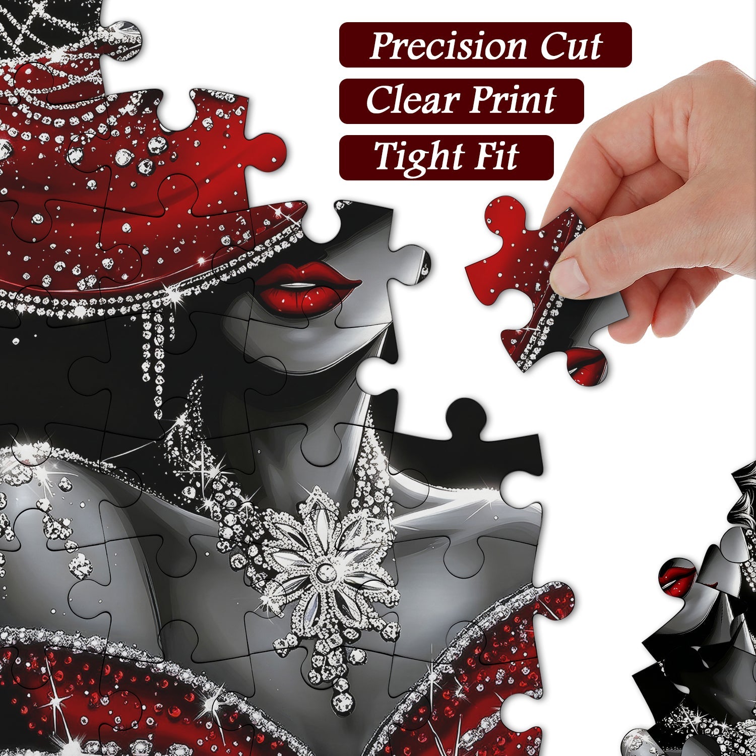 Lady in Red Diamonds Jigsaw Puzzle 1000 Pieces