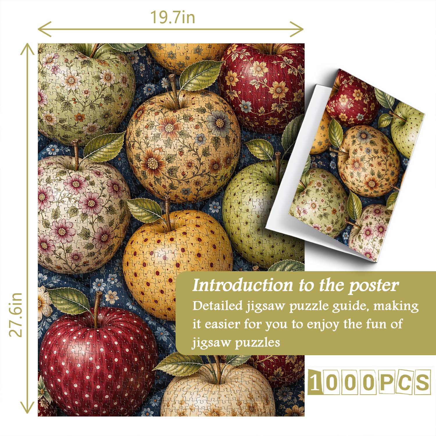 Floral Carved Apples Jigsaw Puzzle 1000 Piece