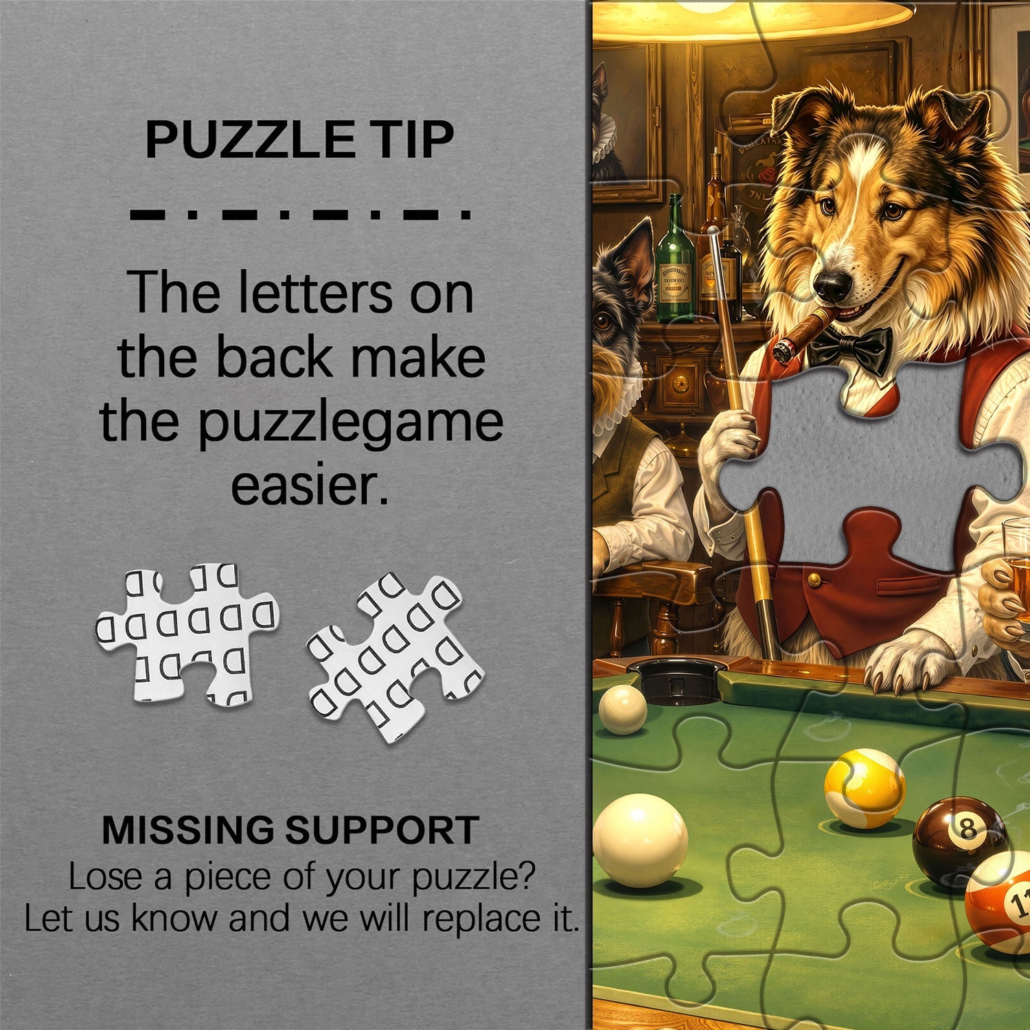 Retro Billiards Dog Jigsaw Puzzle 1000 Piece