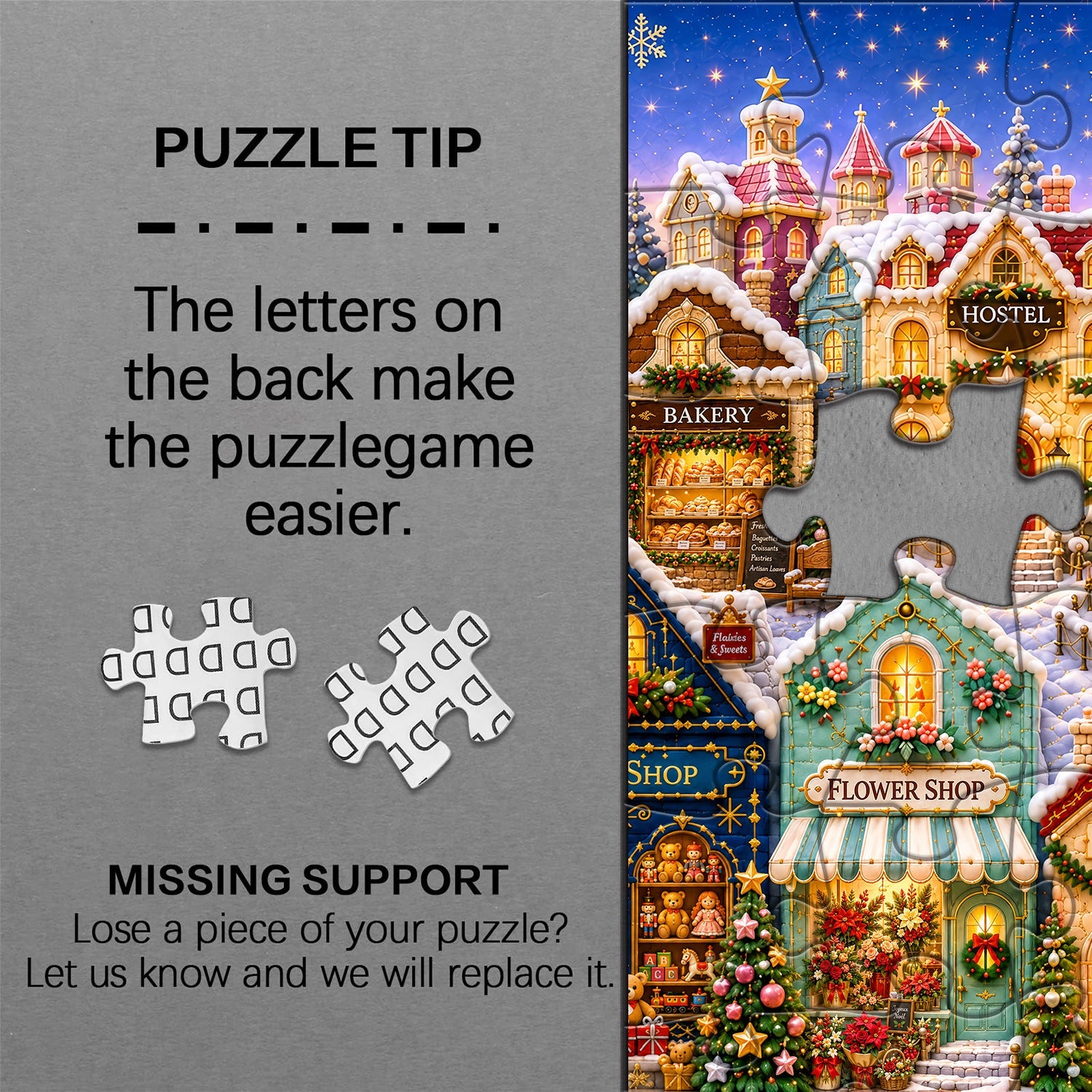 Quilted Christmas Town Jigsaw Puzzle 1000 Pieces