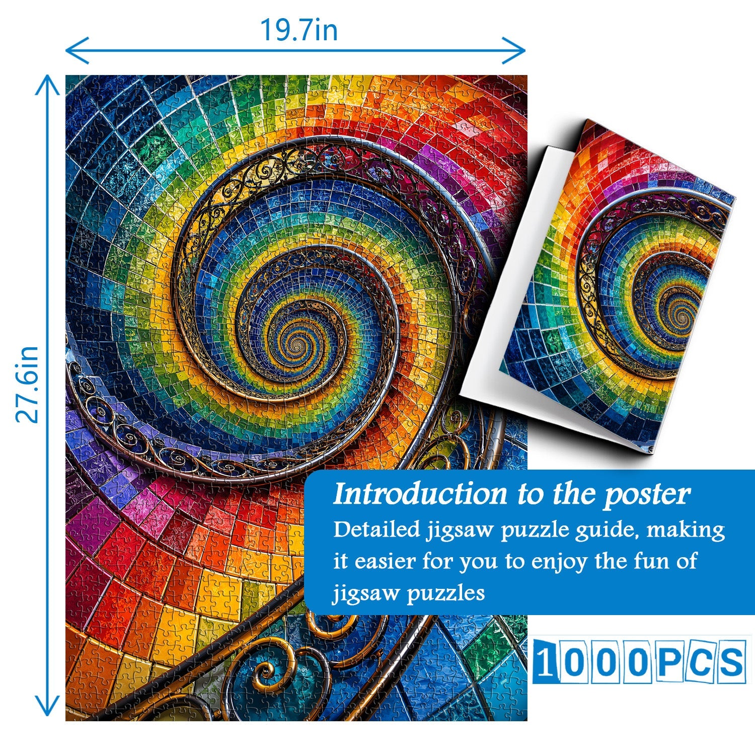 Mosaic Color Vortex Jigsaw Puzzle 1000 Piece