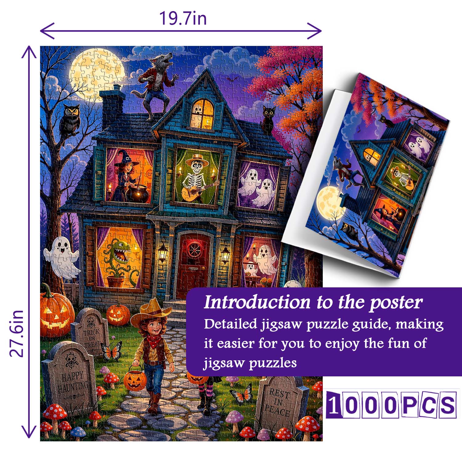 Moonlit Haunted House Jigsaw Puzzle 1000 Piece