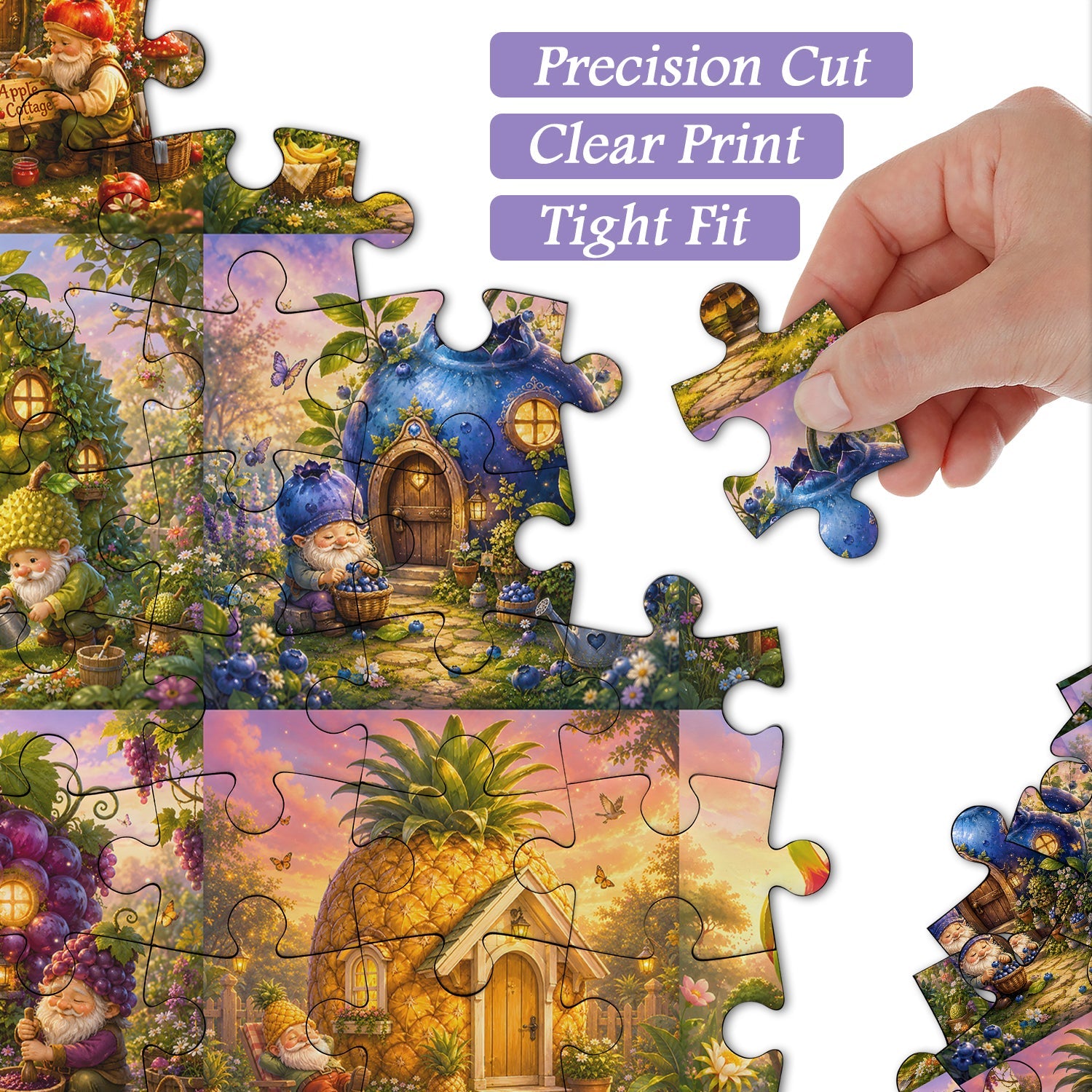 Dwarf Orchard Cottages Jigsaw Puzzle 1000 Pieces
