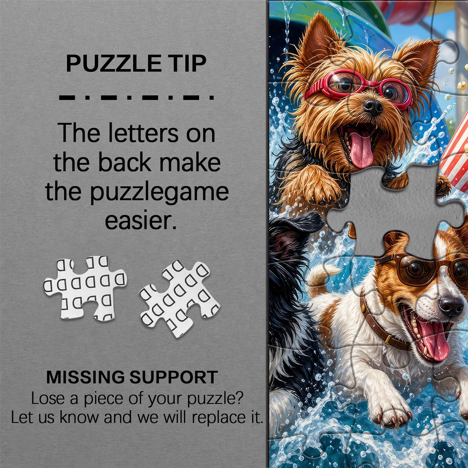 Cute Pet Pool Party Jigsaw Puzzle 1000 Pieces