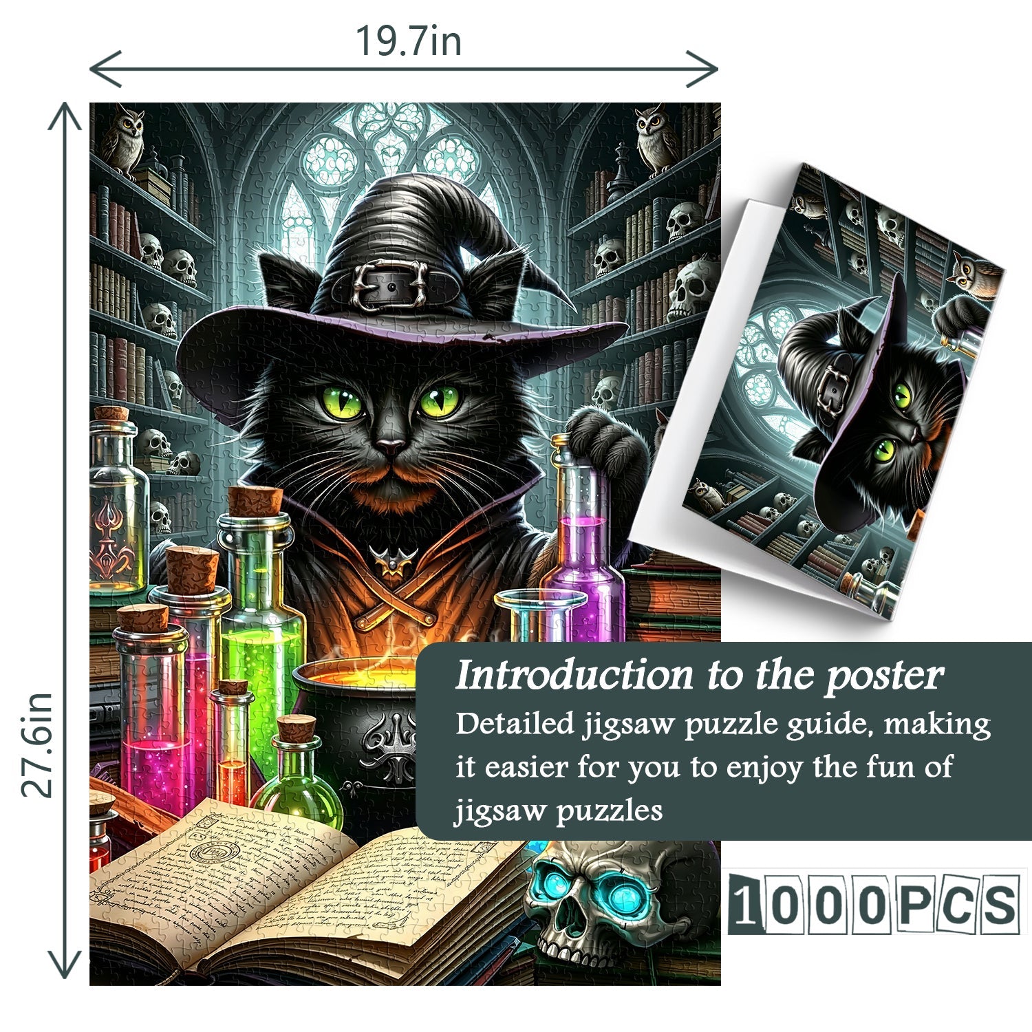 Potions Black Cat Wizard Jigsaw Puzzle 1000 Pieces