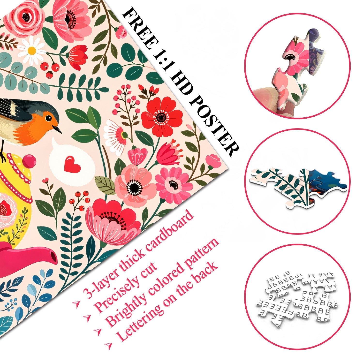 Blooms & Robin Jigsaw Puzzle 1000 Piece