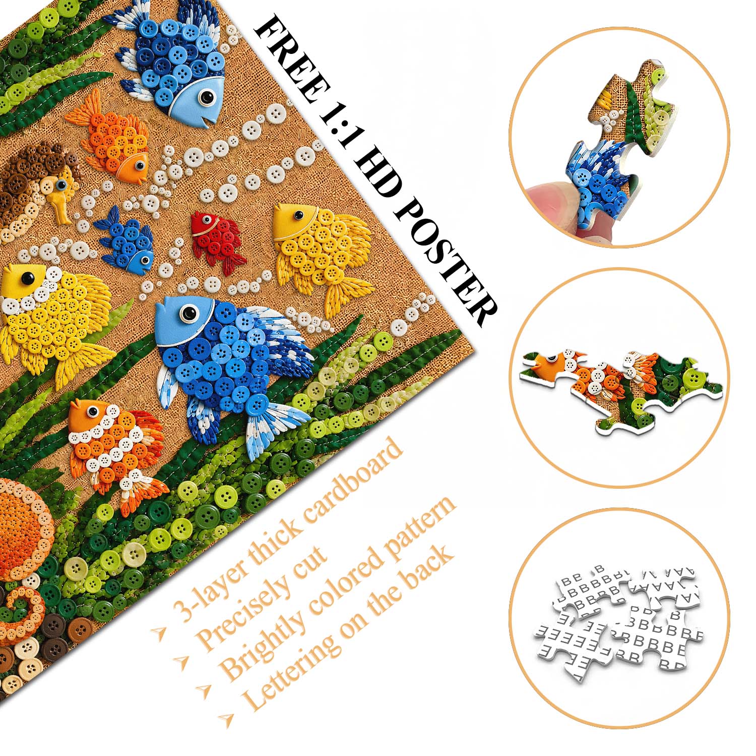 Button Sea Life Jigsaw Puzzle 1000 Pieces