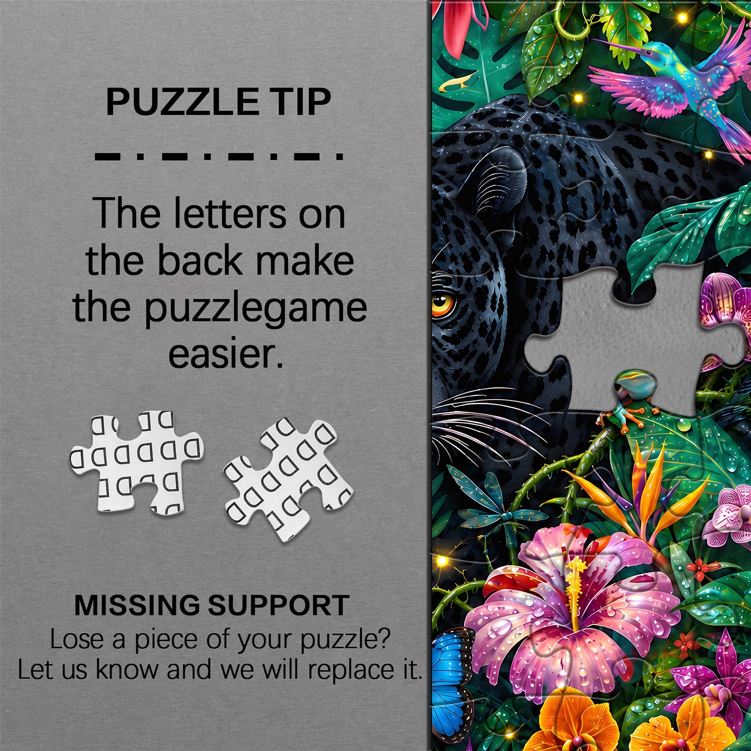 Rainforest Black Panther Jigsaw Puzzle 1000 Pieces