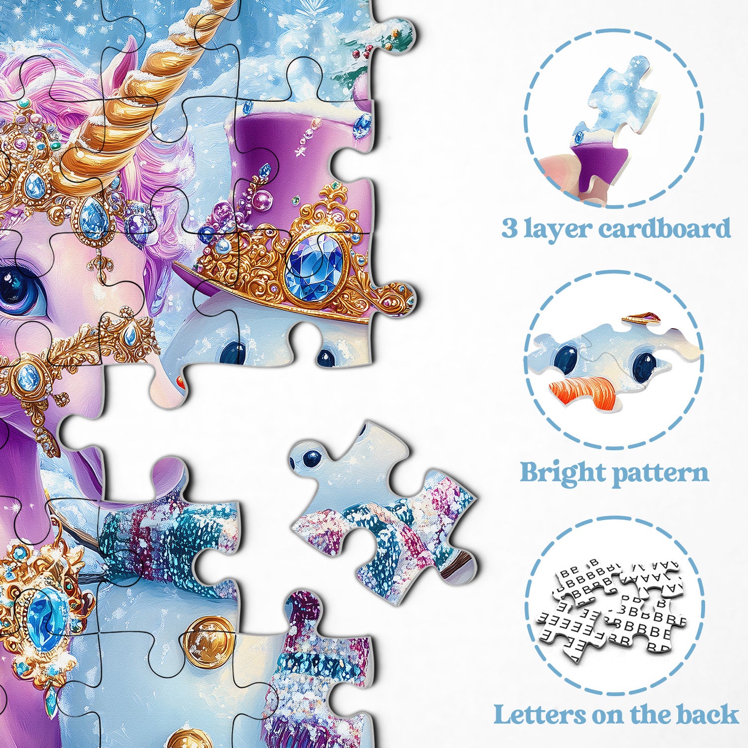 Snowman Unicorn Jigsaw Puzzles 1000 Pieces