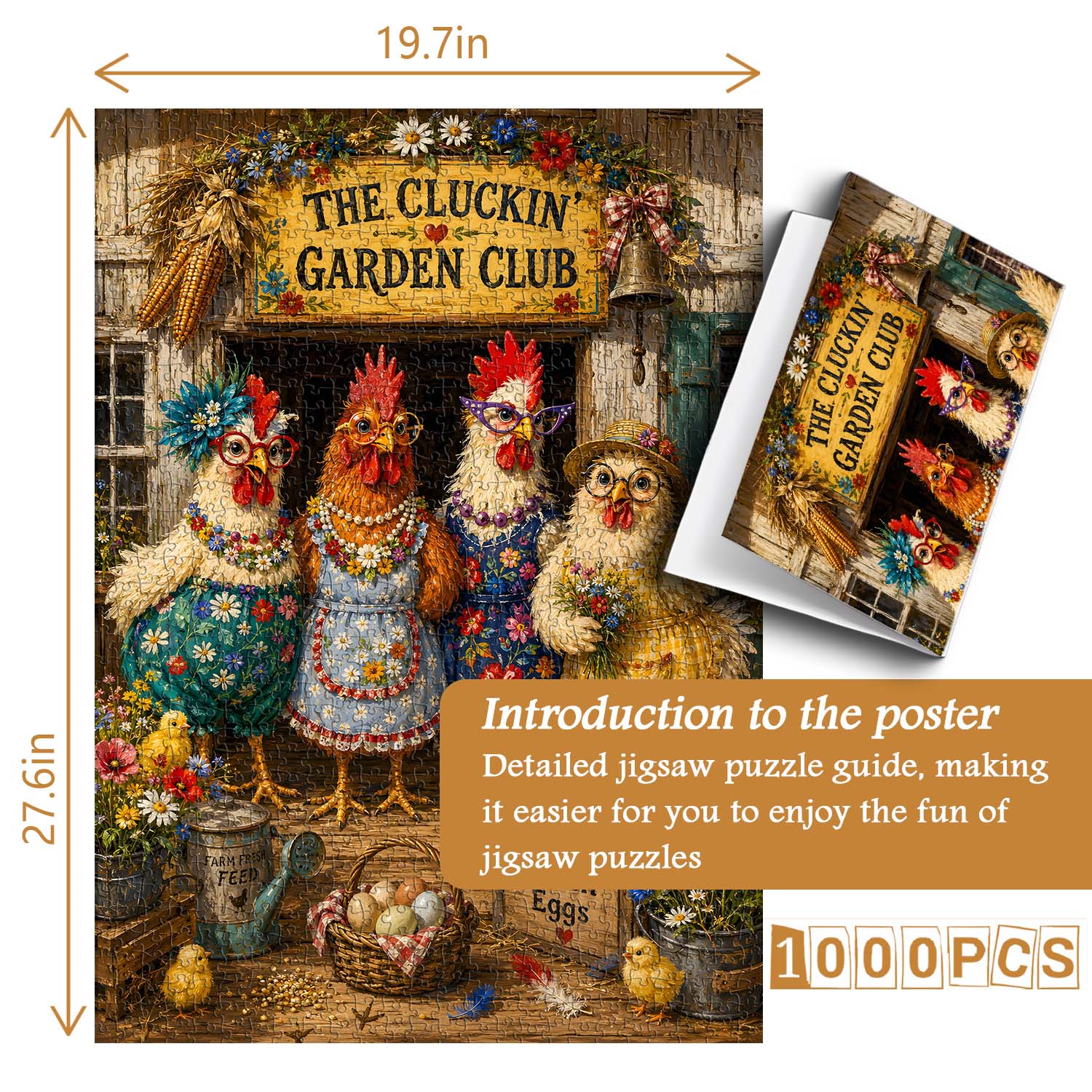 Chicken Garden Club Jigsaw Puzzle 1000 Pieces