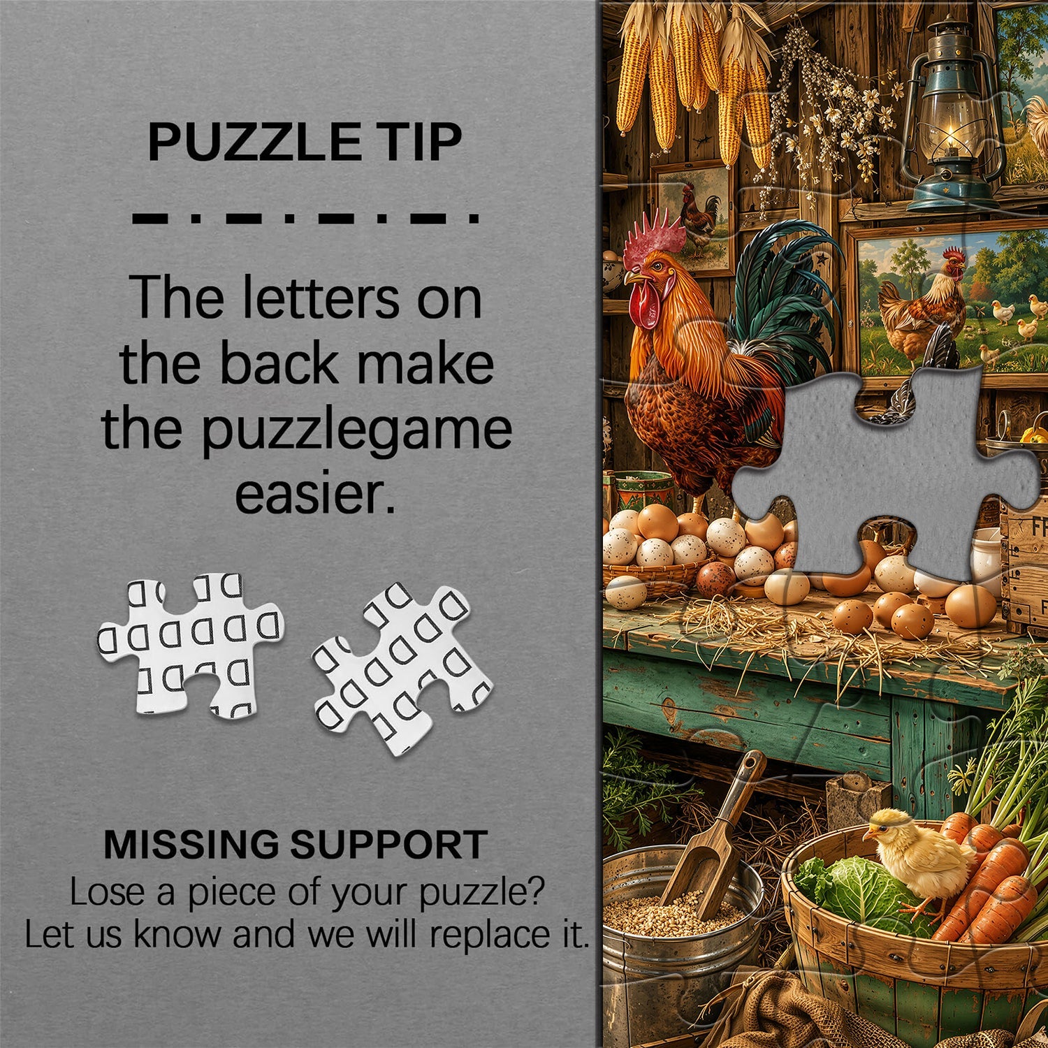 Country Rooster Crow Hut Jigsaw Puzzle 1000 Pieces