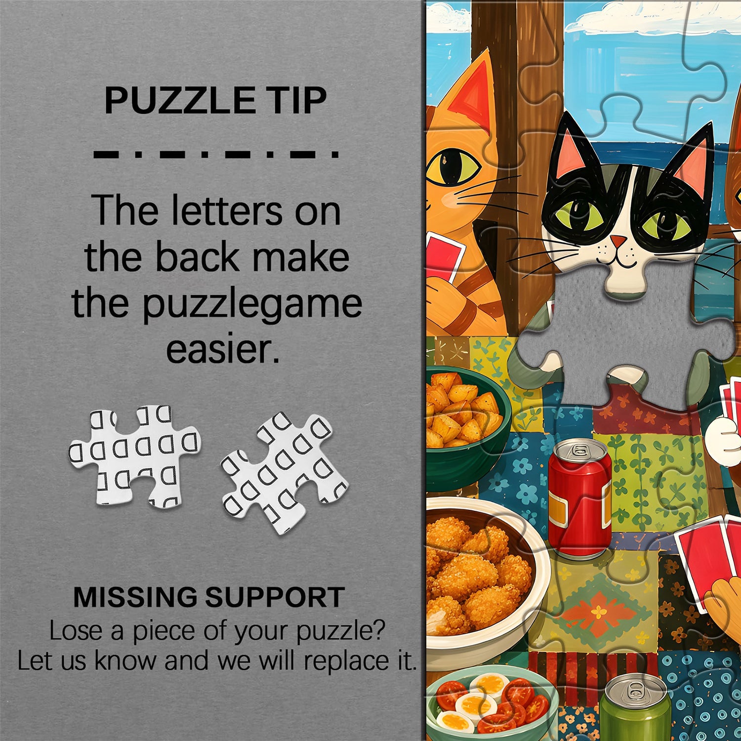 Cat Card Party Jigsaw Puzzle 1000 Piece