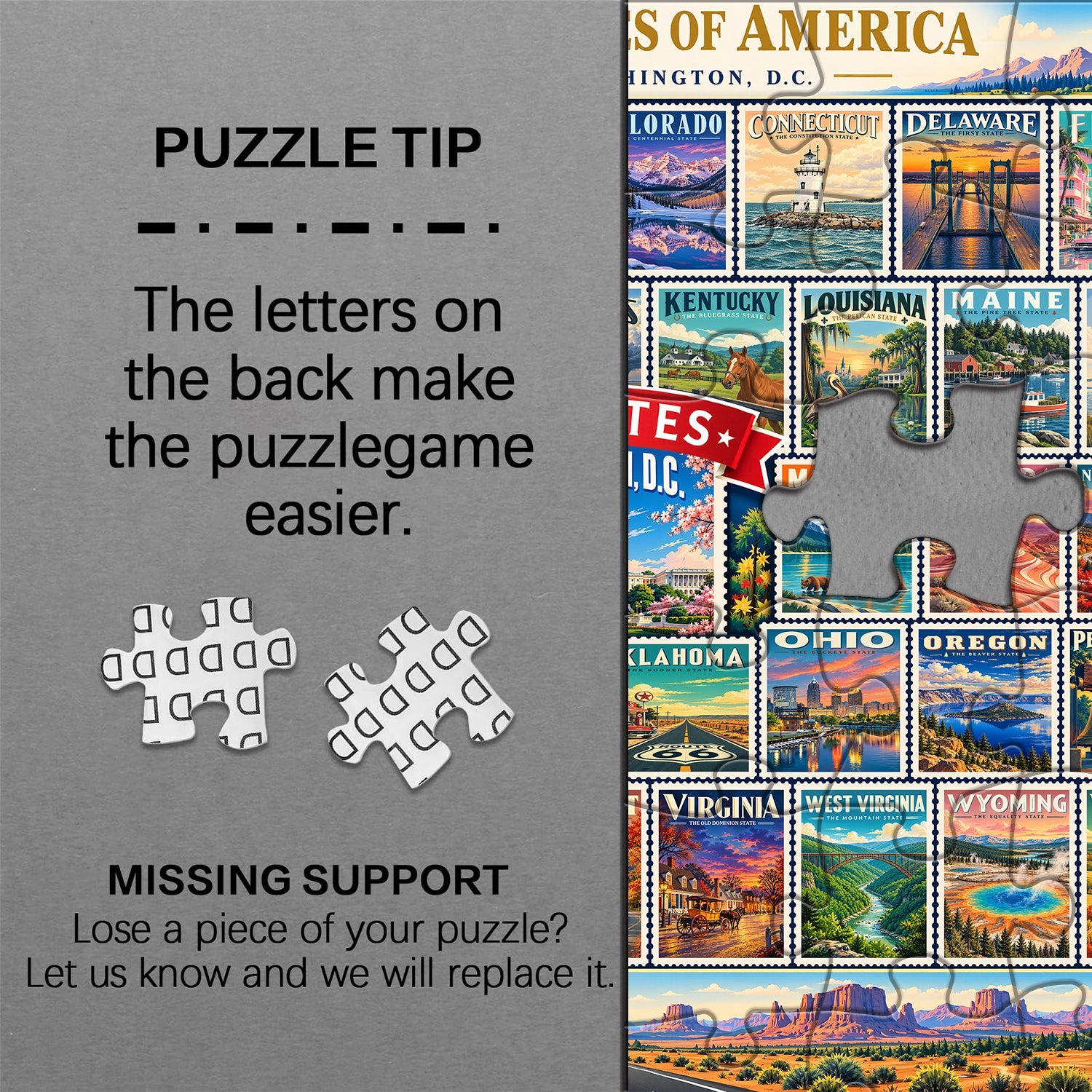 America in Stamps Jigsaw Puzzle 1000 Pieces