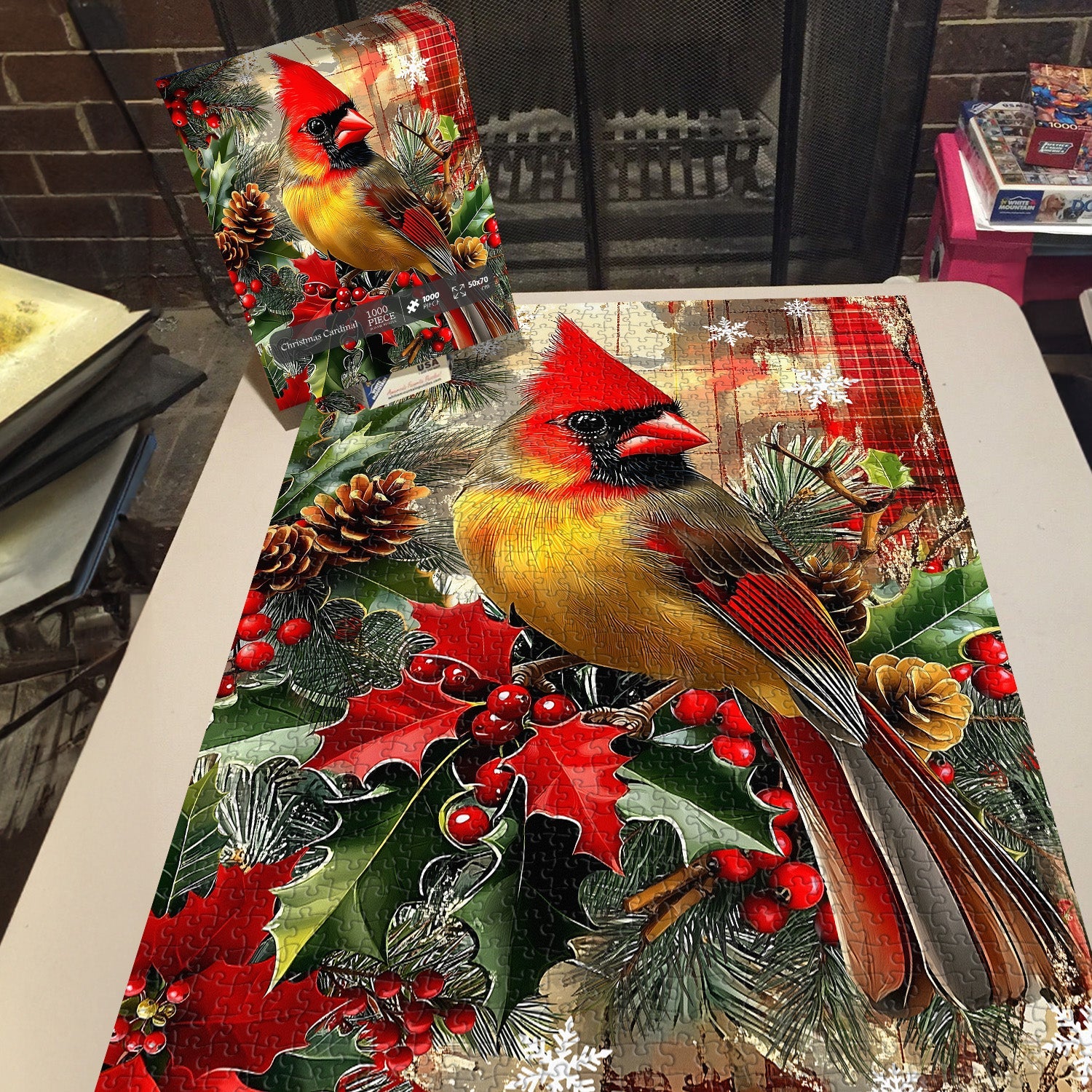 Christmas Cardinal Jigsaw Puzzle 1000 Piece