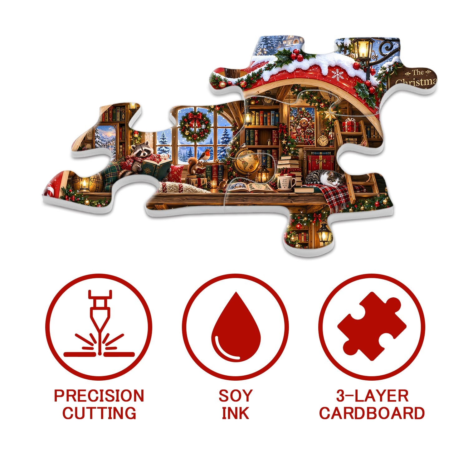 Christmas Apple Bookstore Jigsaw Puzzle 1000 Pieces