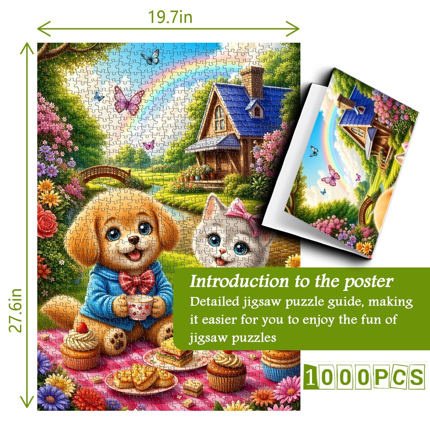 Cute pet picnic Jigsaw Puzzle 1000 Piece