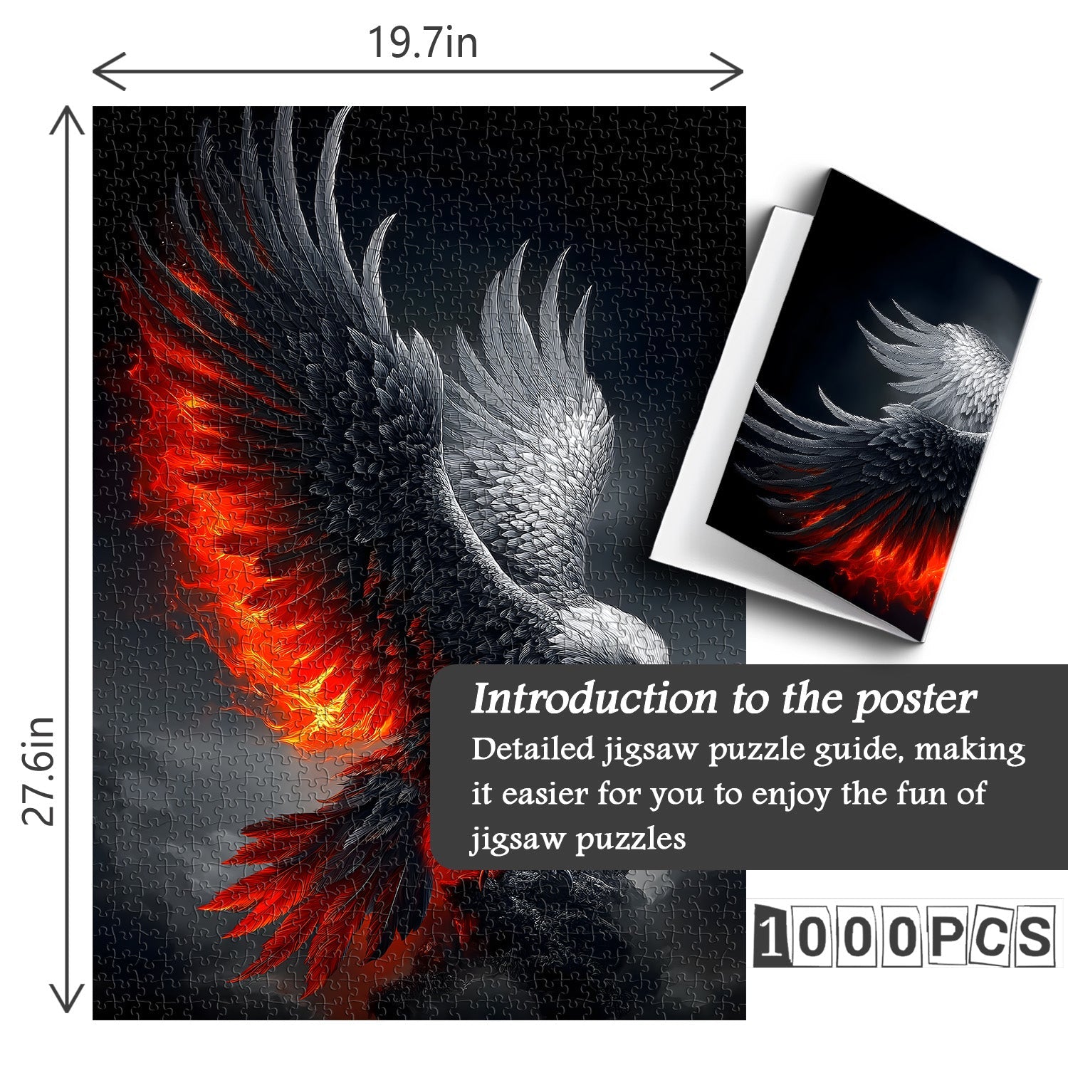 Crimson Flame Eagle Jigsaw Puzzle 1000 Pieces