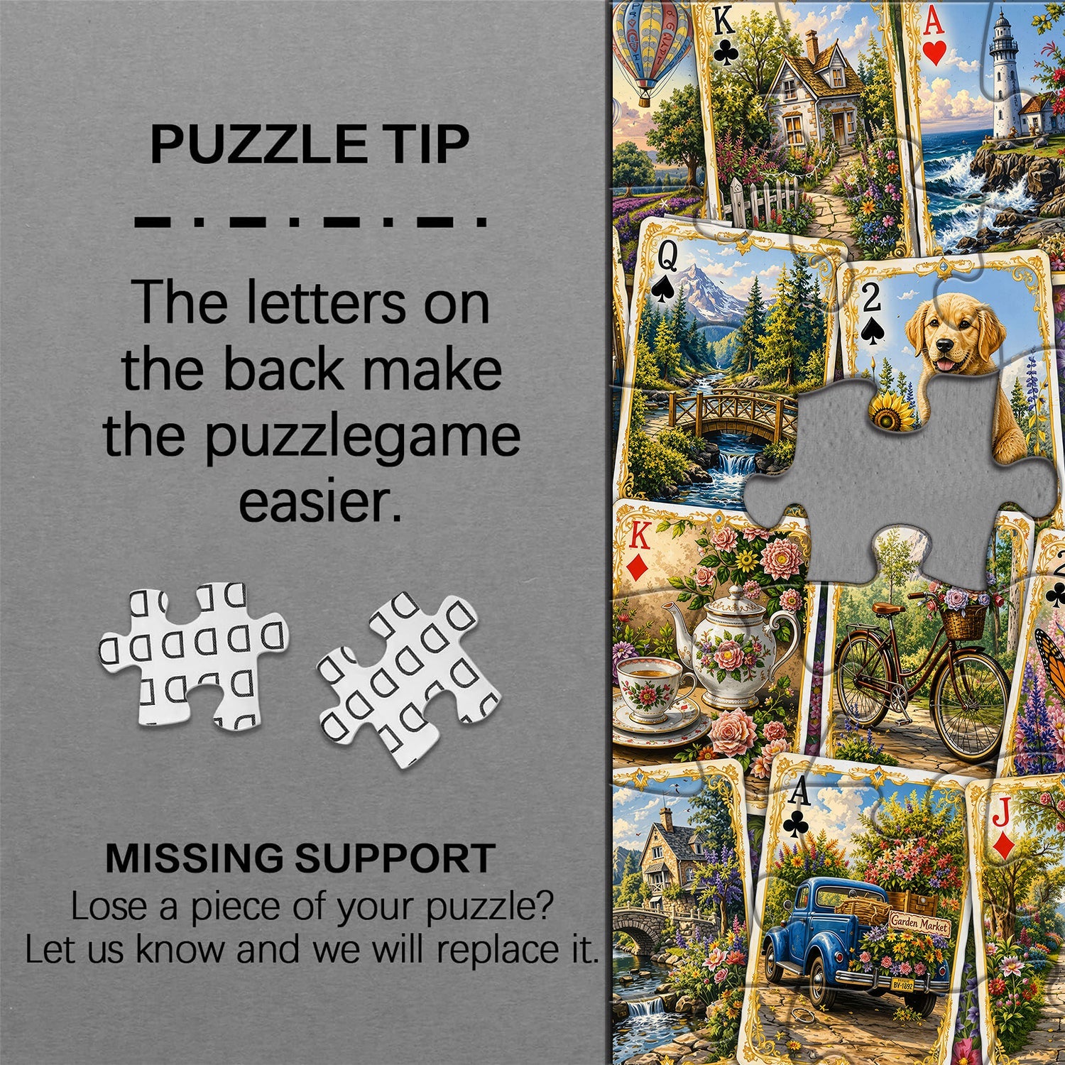 Scenic Playing Cards Jigsaw Puzzle 1000 Piece