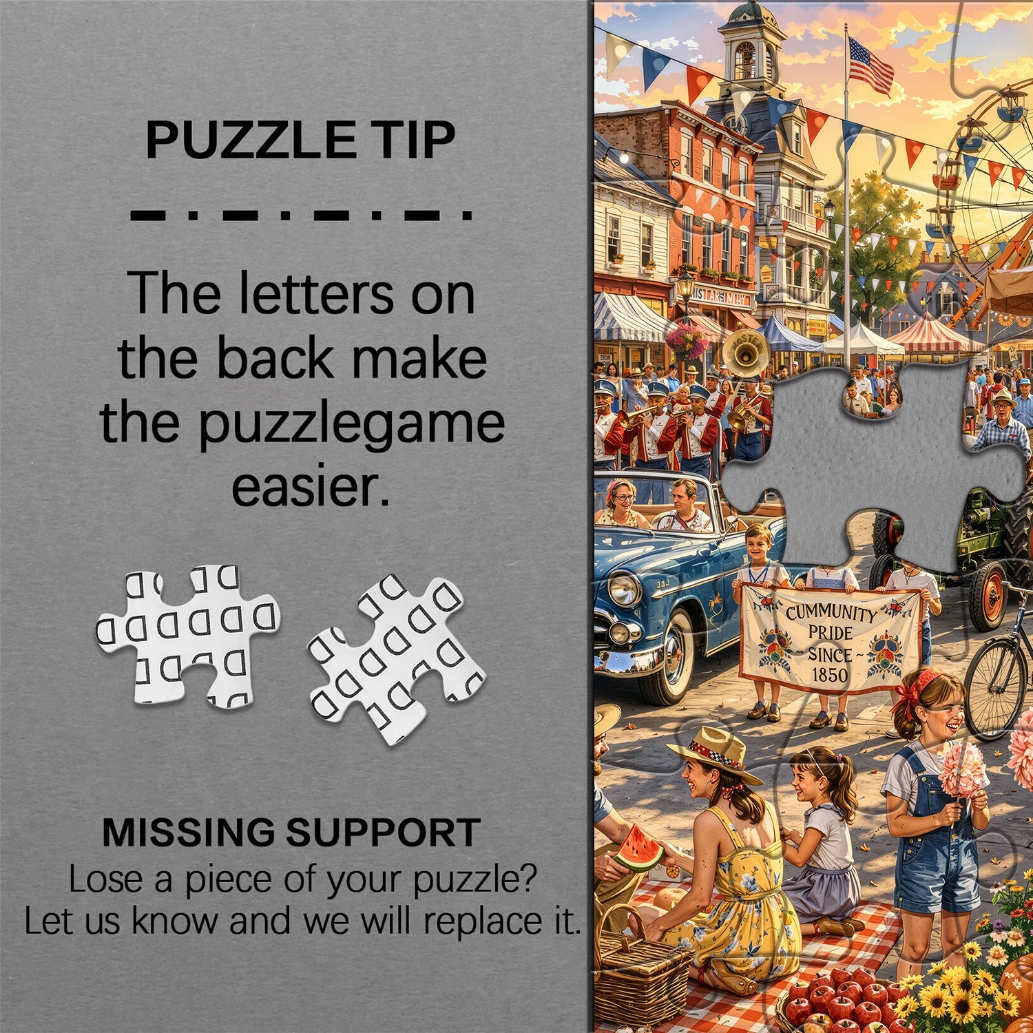 Vintage Main Street Festival Jigsaw Puzzle 1000 Piece