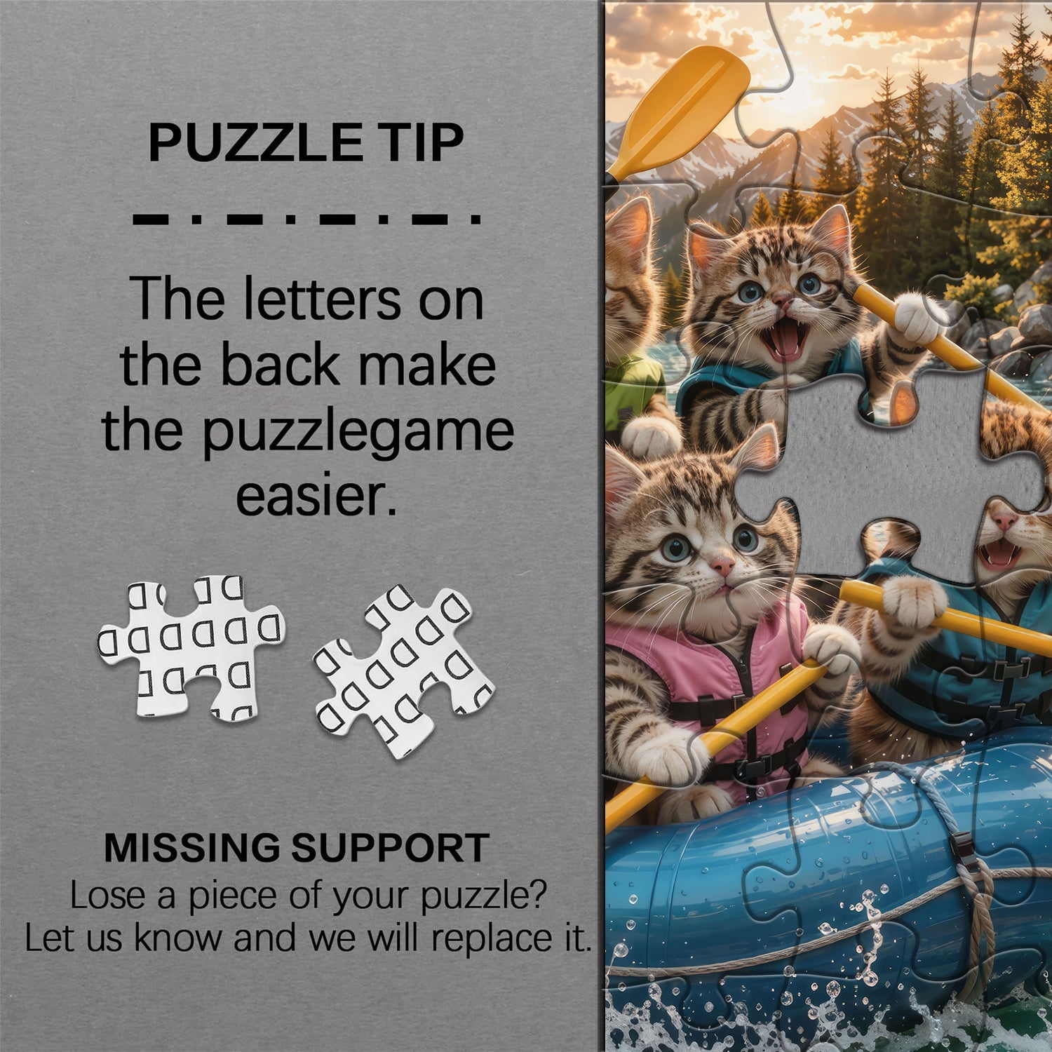 Rafting Kittens Jigsaw Puzzle 1000 Piece